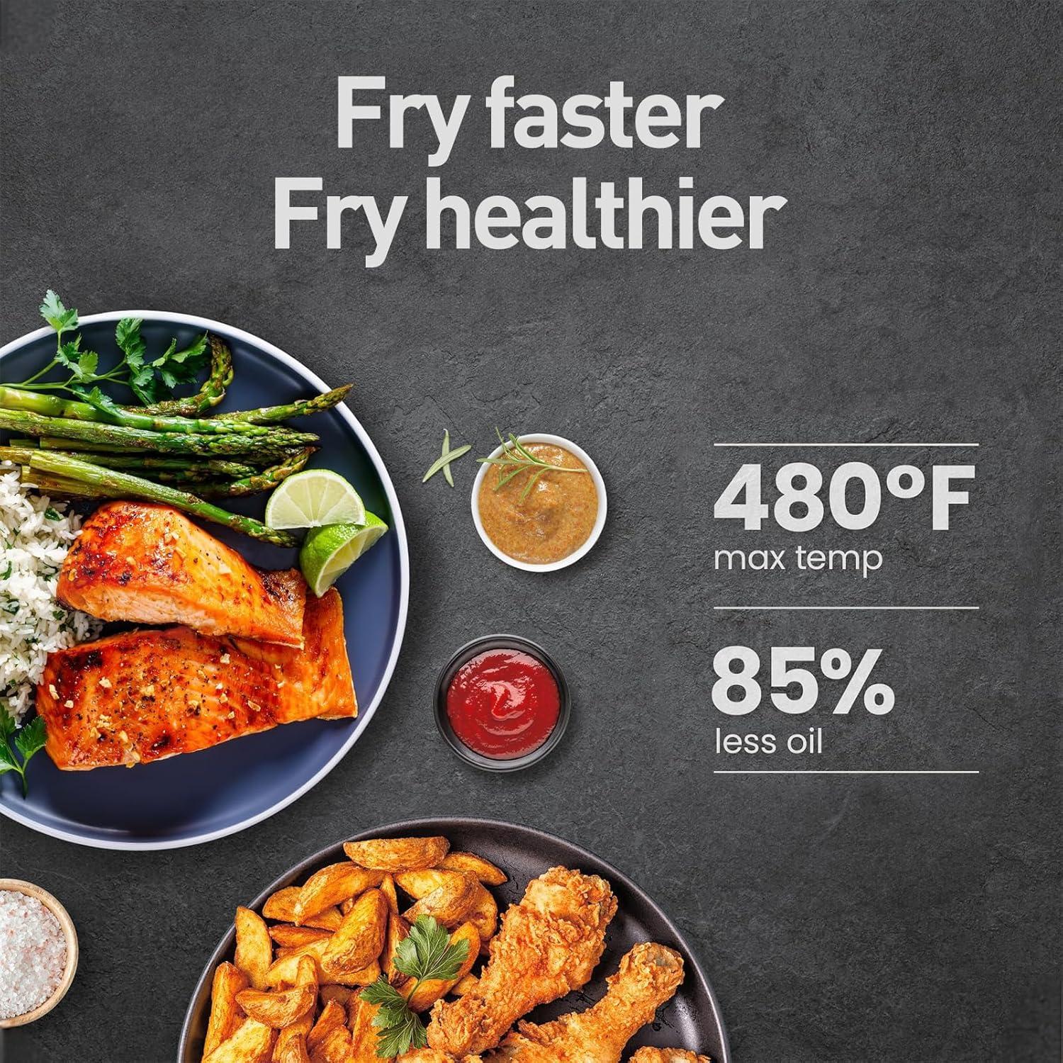 Freidora de Aire de Vidrio APSARAS USA 17 Cuartos 10 en 1