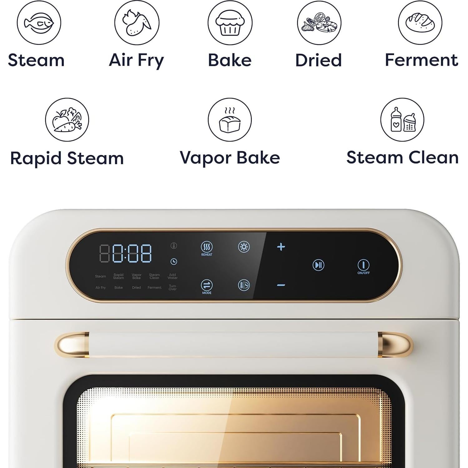 Horno de Aire 8-en-1 CIARRA 13QT Blanco con Vapor