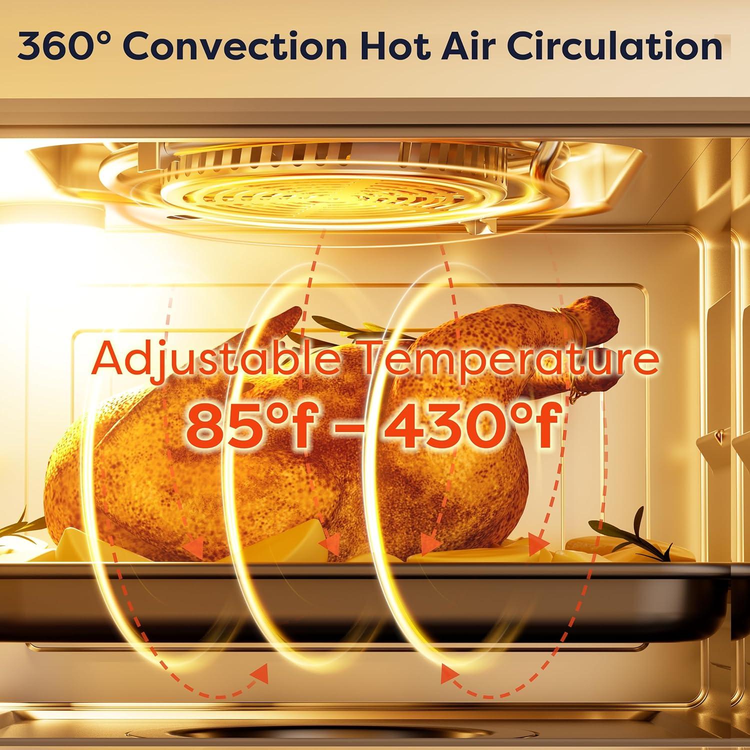 Horno de Aire 8-en-1 CIARRA 13QT Blanco con Vapor