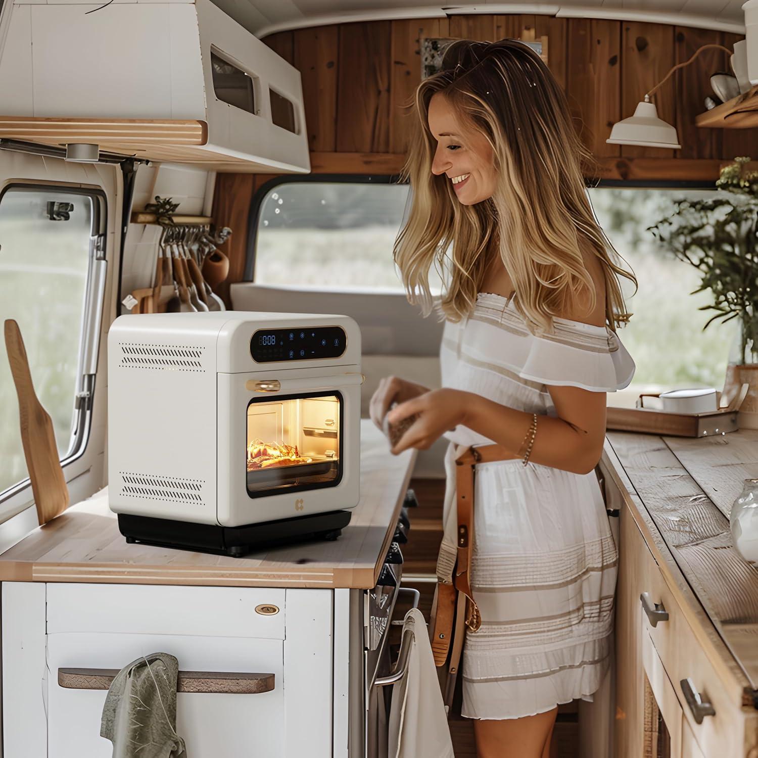 Horno de Aire 8-en-1 CIARRA 13QT Blanco con Vapor