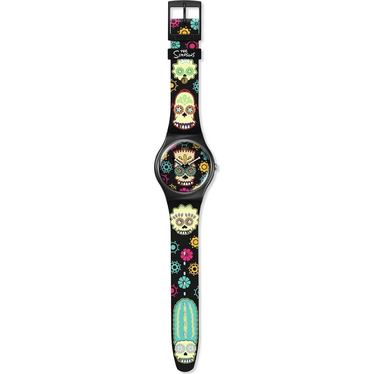 Reloj Swatch New Gent D'Oh de Los Muertos 41mm Cuarzo Negro