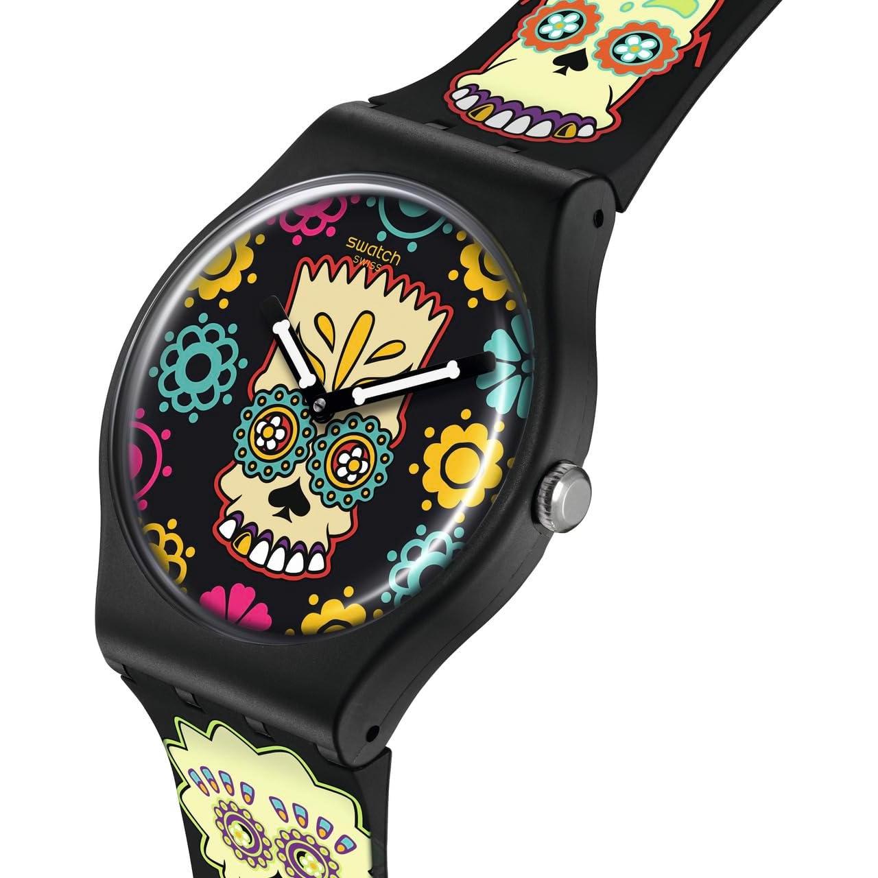 Reloj Swatch New Gent D'Oh de Los Muertos 41mm Cuarzo Negro