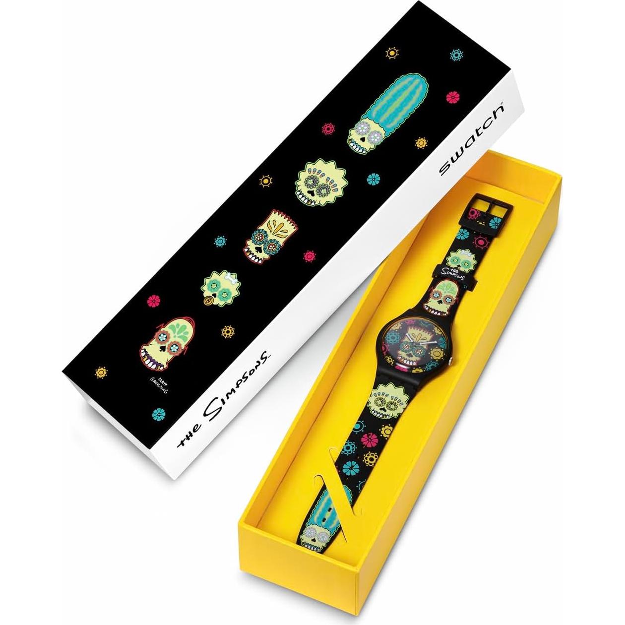Reloj Swatch New Gent D'Oh de Los Muertos 41mm Cuarzo Negro