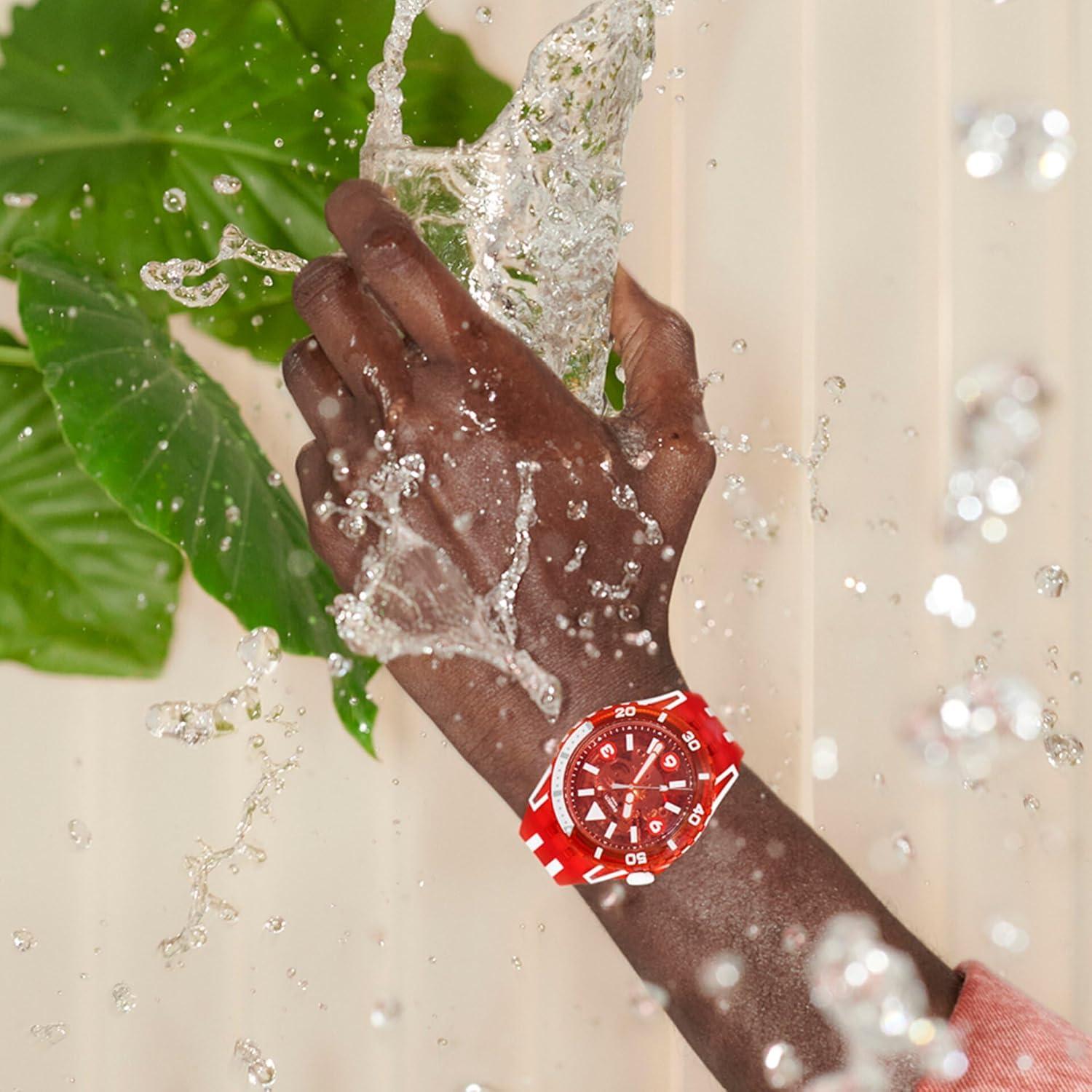 Reloj Casual Unisex Swatch Bio-sourced 44mm Rojo