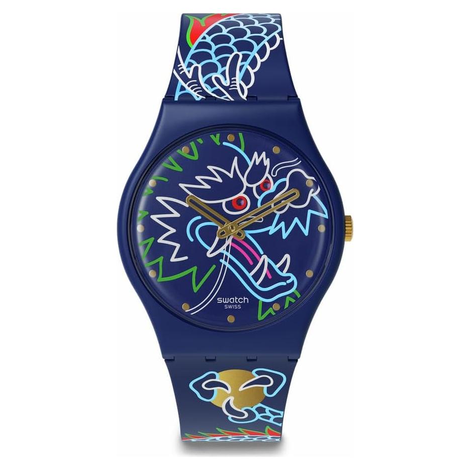 Reloj Swatch Gent Biosourced Unisex Dragón Azul 34mm