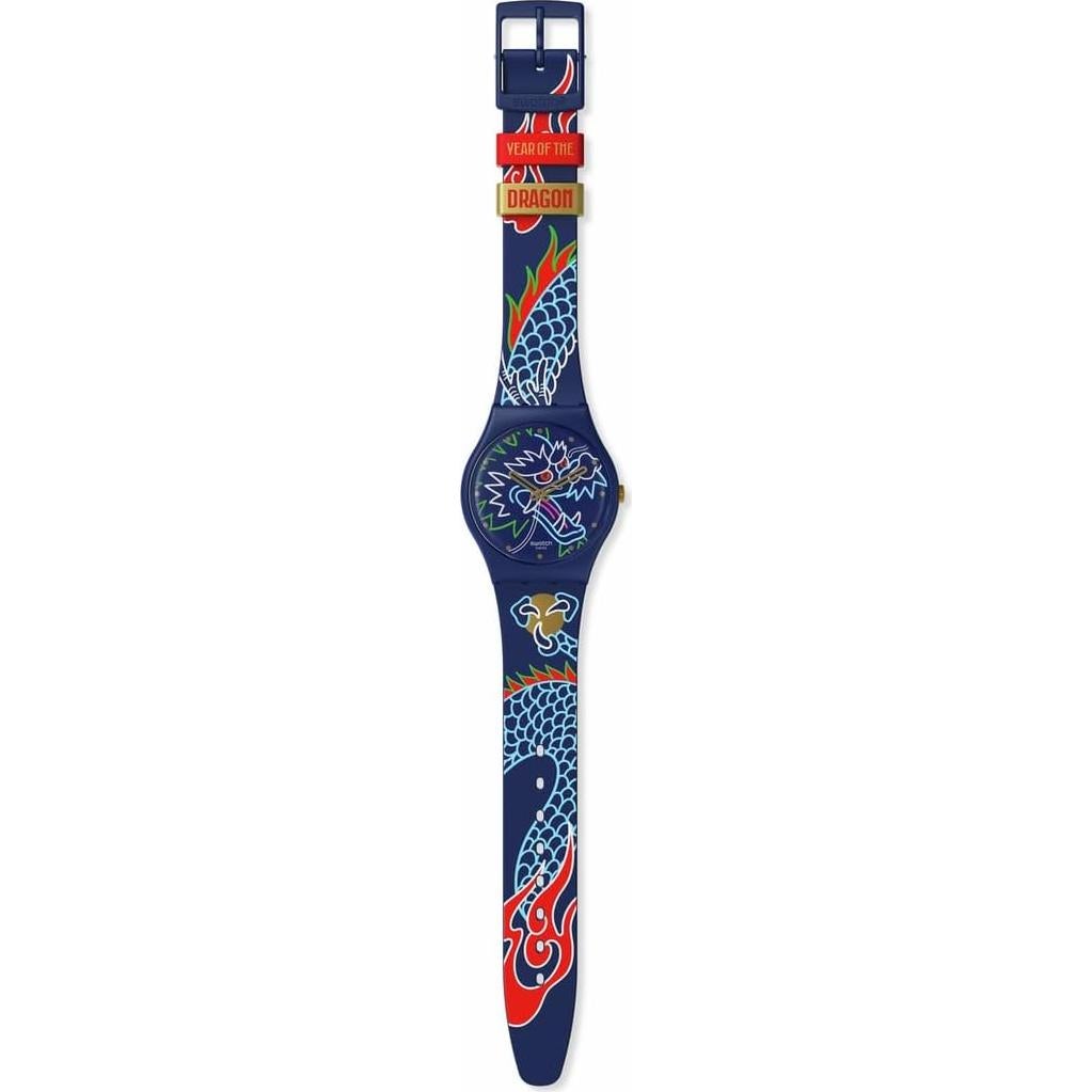 Reloj Swatch Gent Biosourced Unisex Dragón Azul 34mm