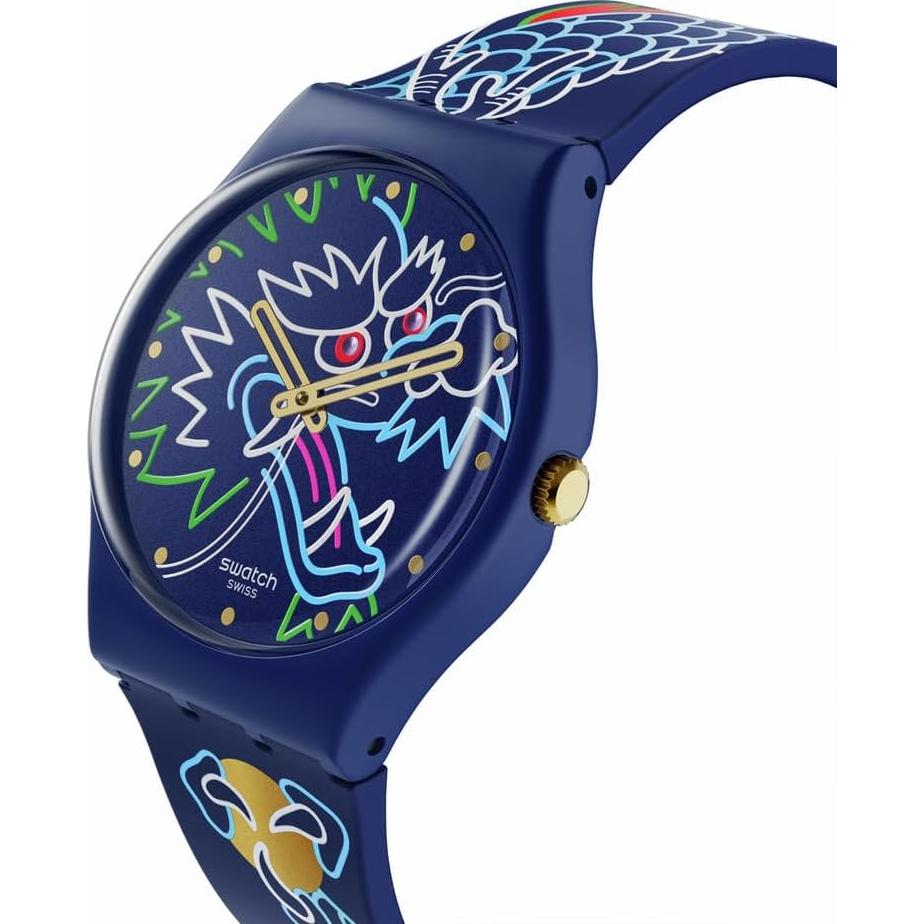 Reloj Swatch Gent Biosourced Unisex Dragón Azul 34mm
