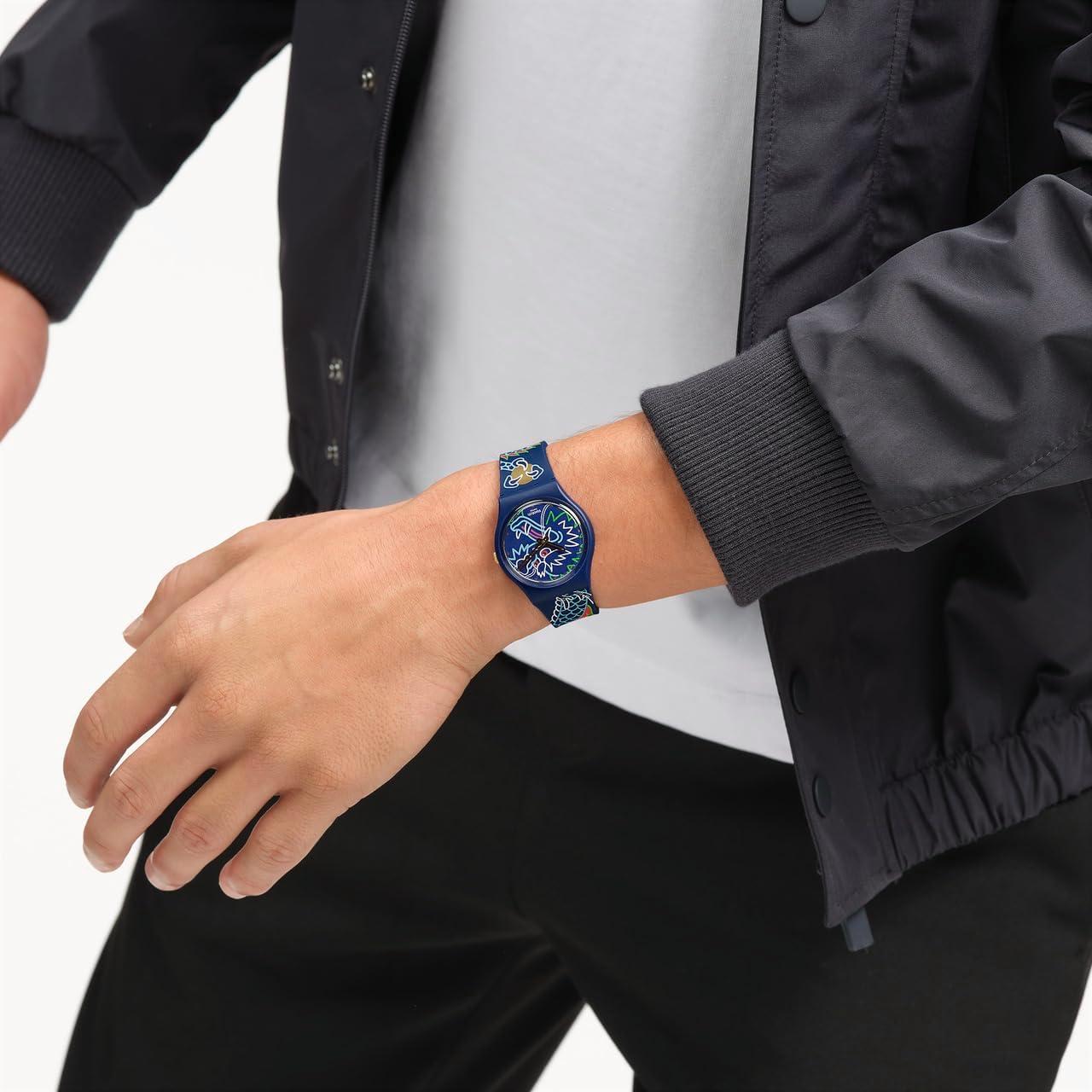 Reloj Swatch Gent Biosourced Unisex Dragón Azul 34mm