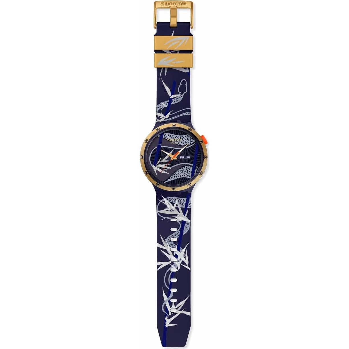 Reloj Unisex Swatch Big Bold Biosourced 47mm Azul y Dorado