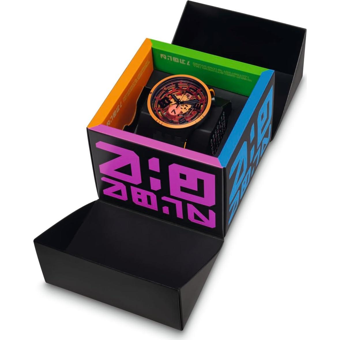 Reloj Unisex Swatch Big Bold Lacquered 41mm Automático Negro