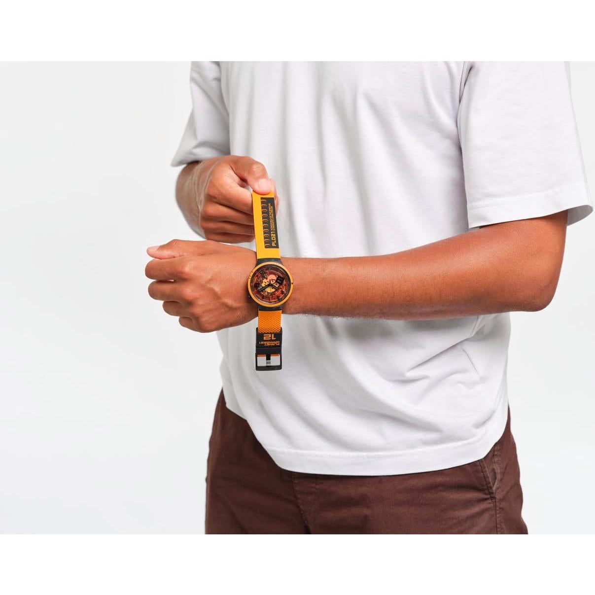 Reloj Unisex Swatch Big Bold Lacquered 41mm Automático Negro