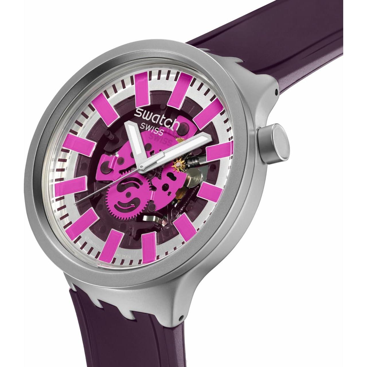 Reloj Swatch Big Bold Irony Unisex 47mm Acero Inoxidable Púrpura