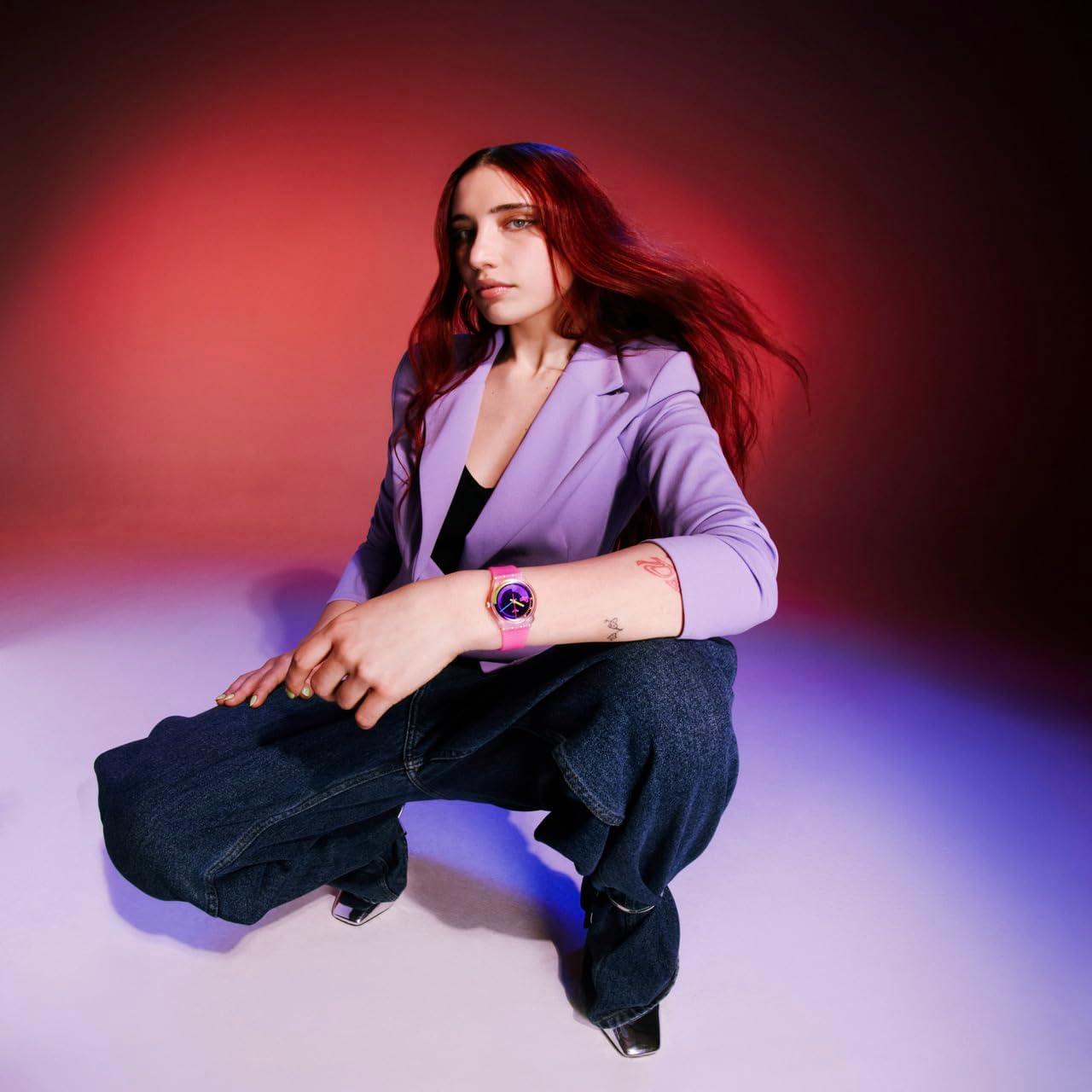 Reloj Swatch Gent Biosourced Unisex Rosa Neón 34mm Cuarzo