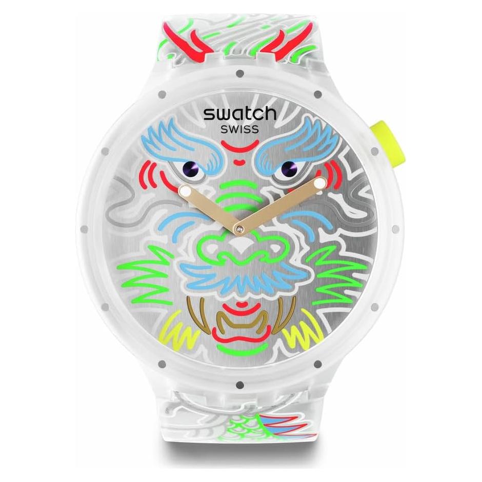 Reloj Unisex Swatch Big Bold Dragón 47mm Automático Impermeable