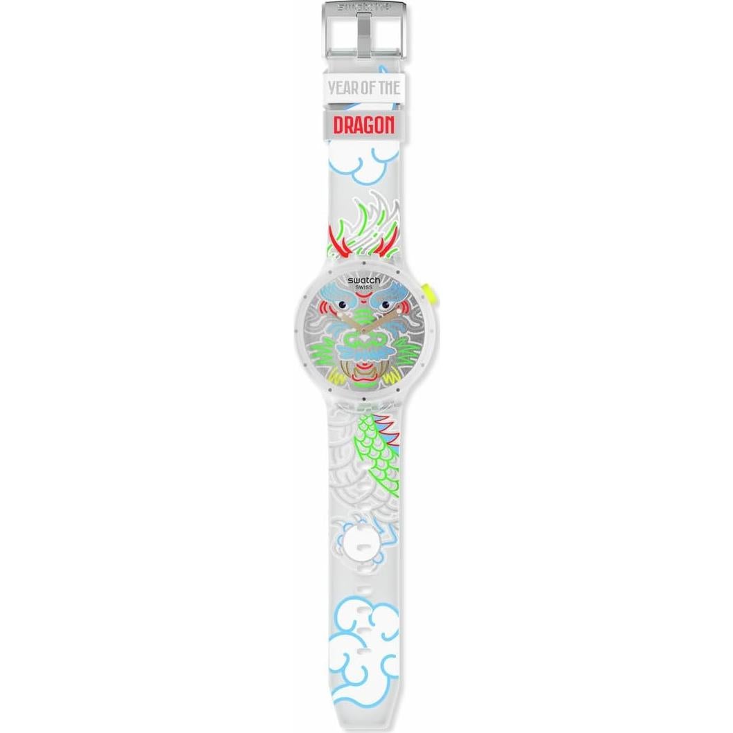 Reloj Unisex Swatch Big Bold Dragón 47mm Automático Impermeable