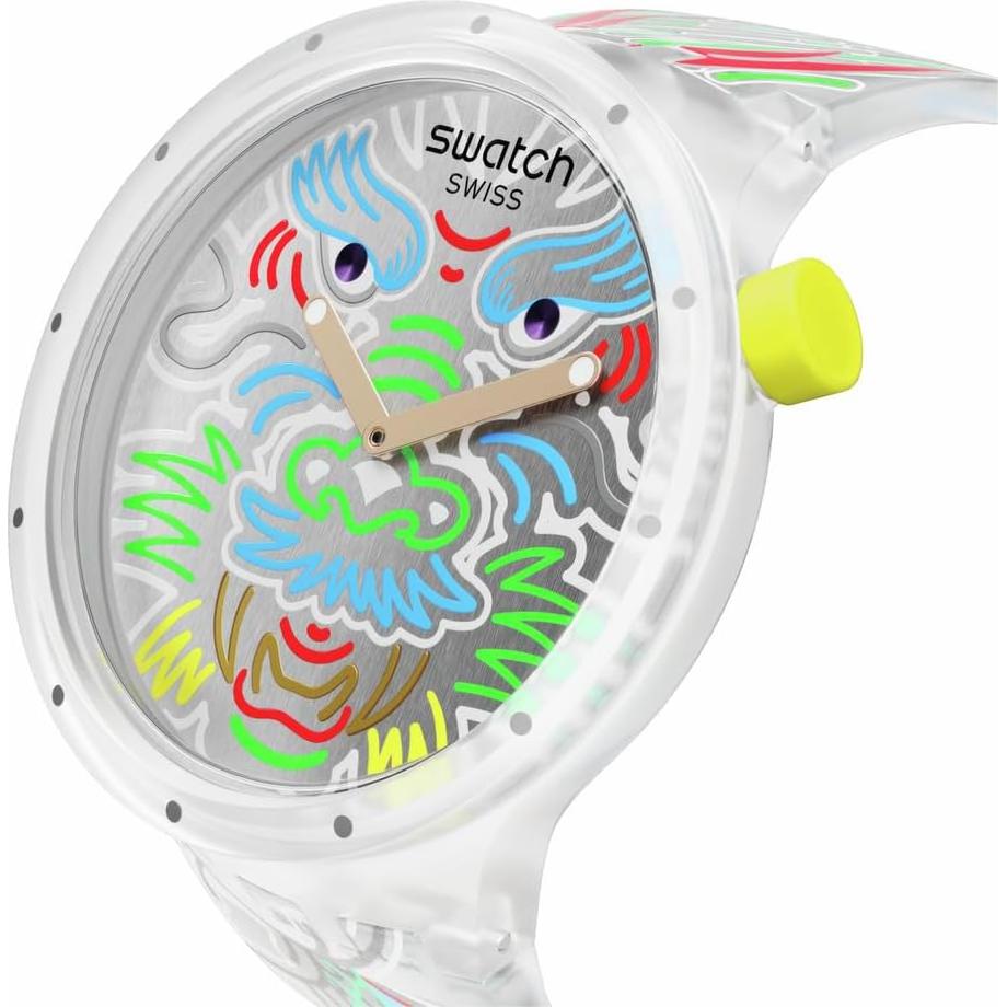 Reloj Unisex Swatch Big Bold Dragón 47mm Automático Impermeable
