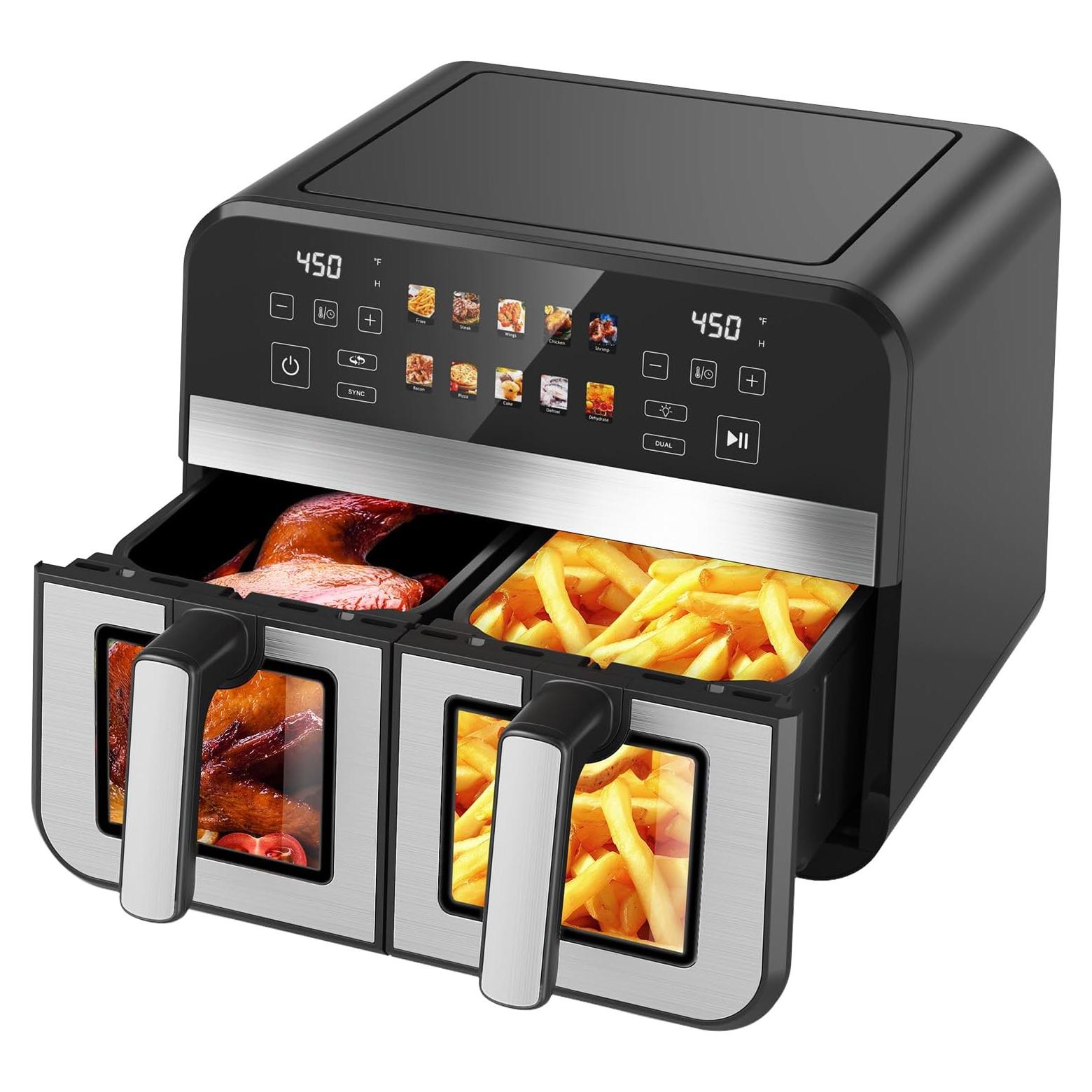 Freidora de Aire Doble Cesta Kaitol KAF03 10QT Digital 12 en 1