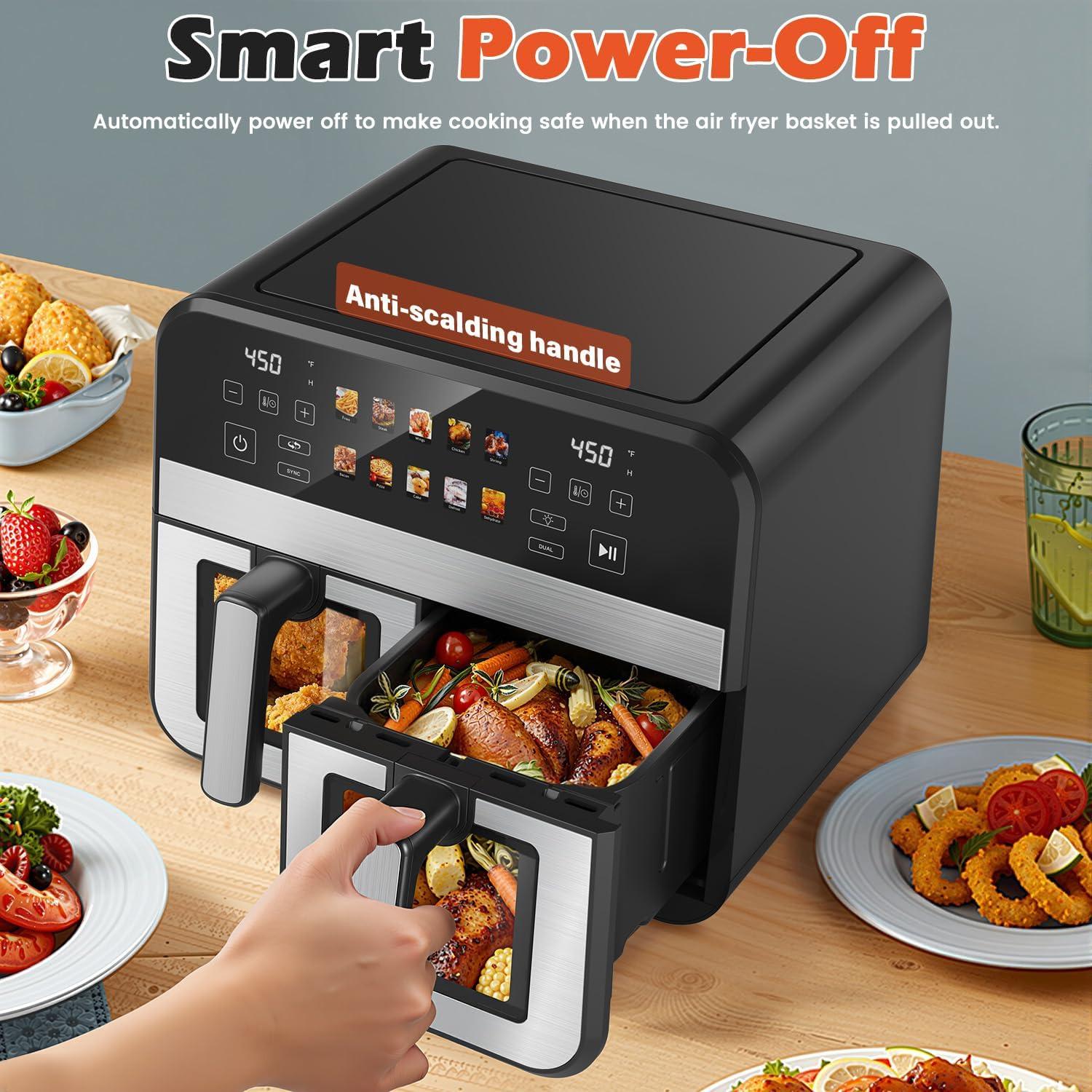 Freidora de Aire Doble Cesta Kaitol KAF03 10QT Digital 12 en 1