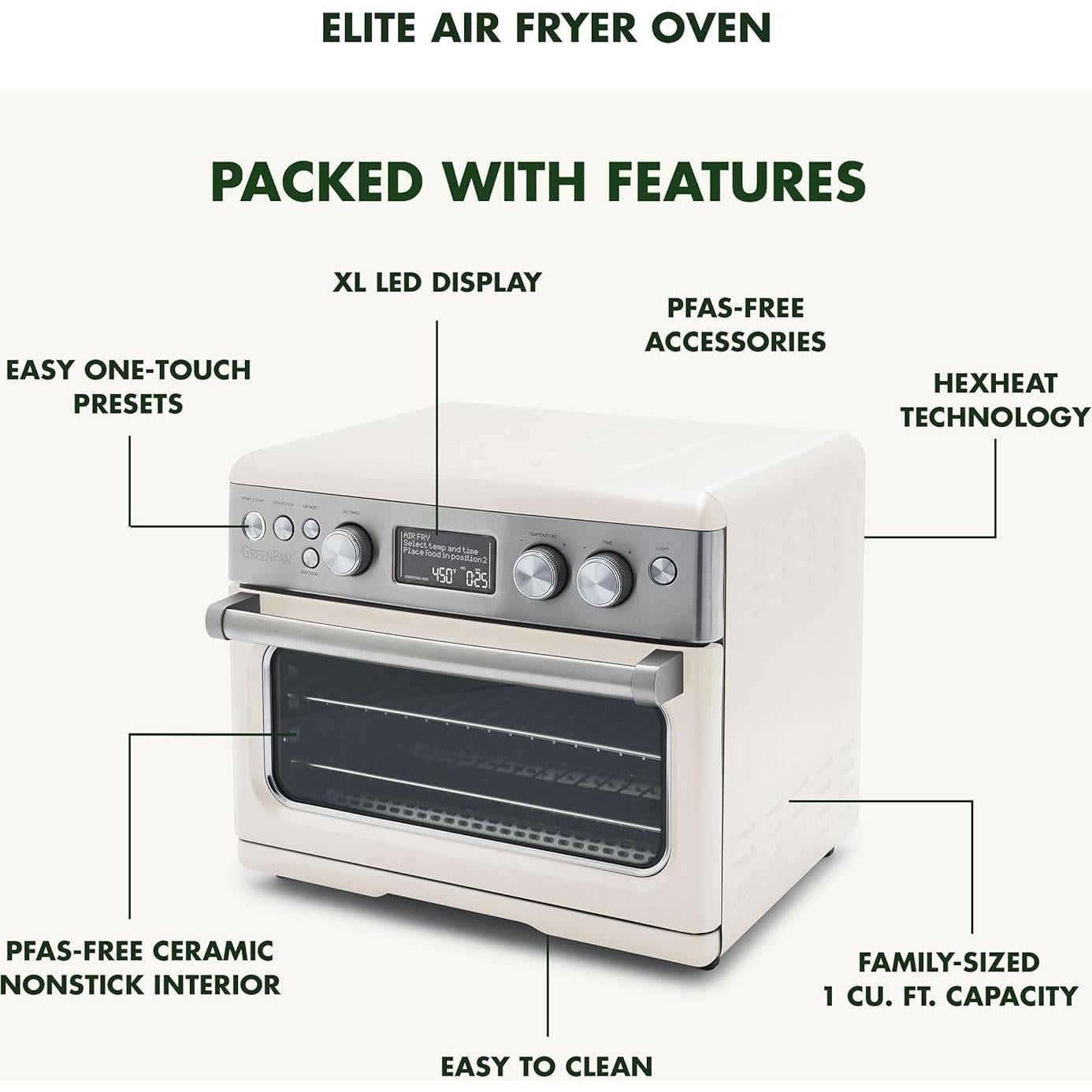 Horno de Convección y Freidora de Aire GreenPan Elite 13 en 1