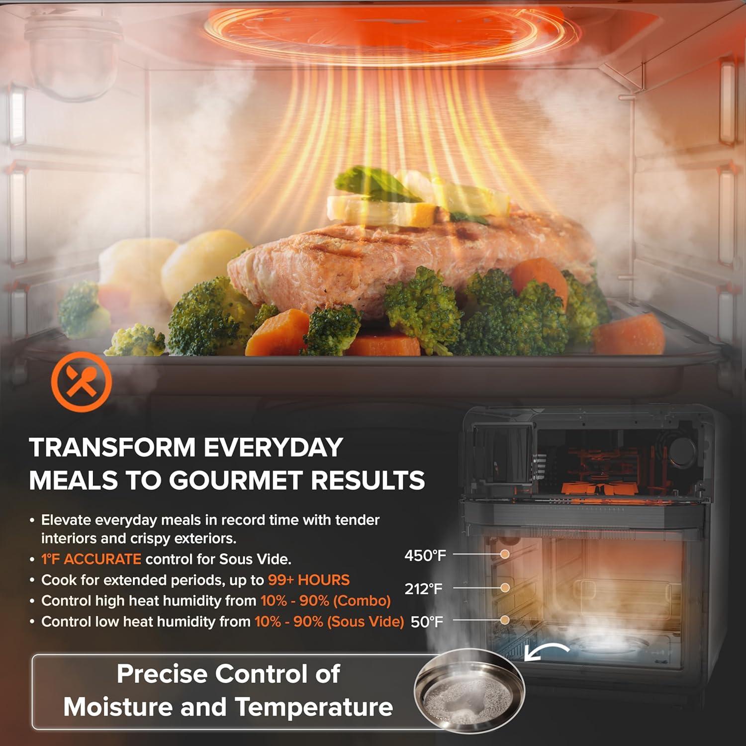 Horno de Vapor Sous Vide Nuwave 16 Cuartos Acero Inoxidable
