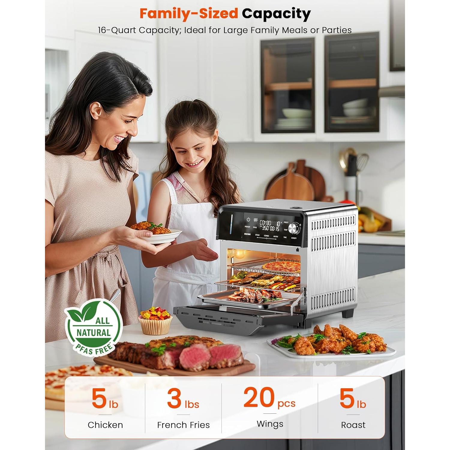 Horno de Vapor Sous Vide Nuwave 16 Cuartos Acero Inoxidable