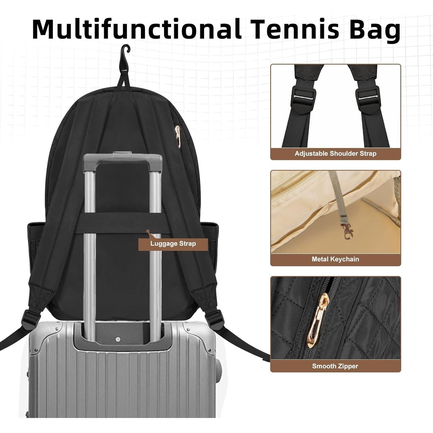 Mochila de Tenis Acolchada BEEYEO 44.96x30 cm Multifuncional