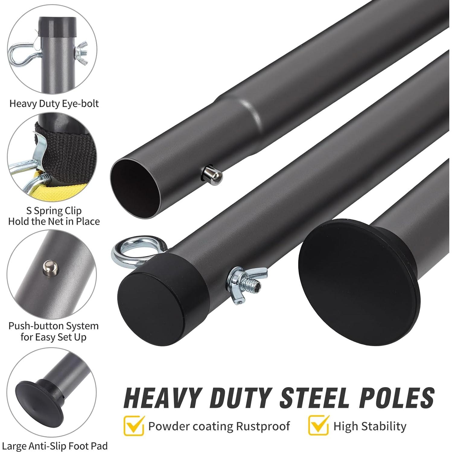 Juego de Red de Bádminton Olybeaka 6.1m con 4 Raquetas y Bolsa