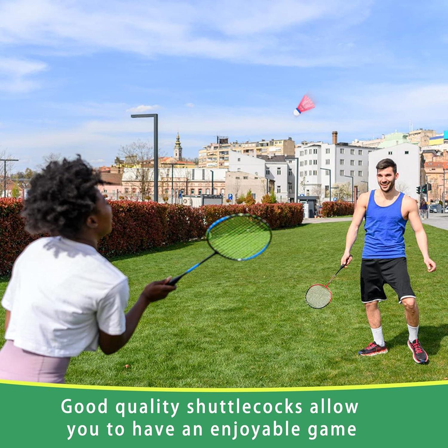 Plumas de bádminton de nylon PULEEBO - Paquete de 24 unidades