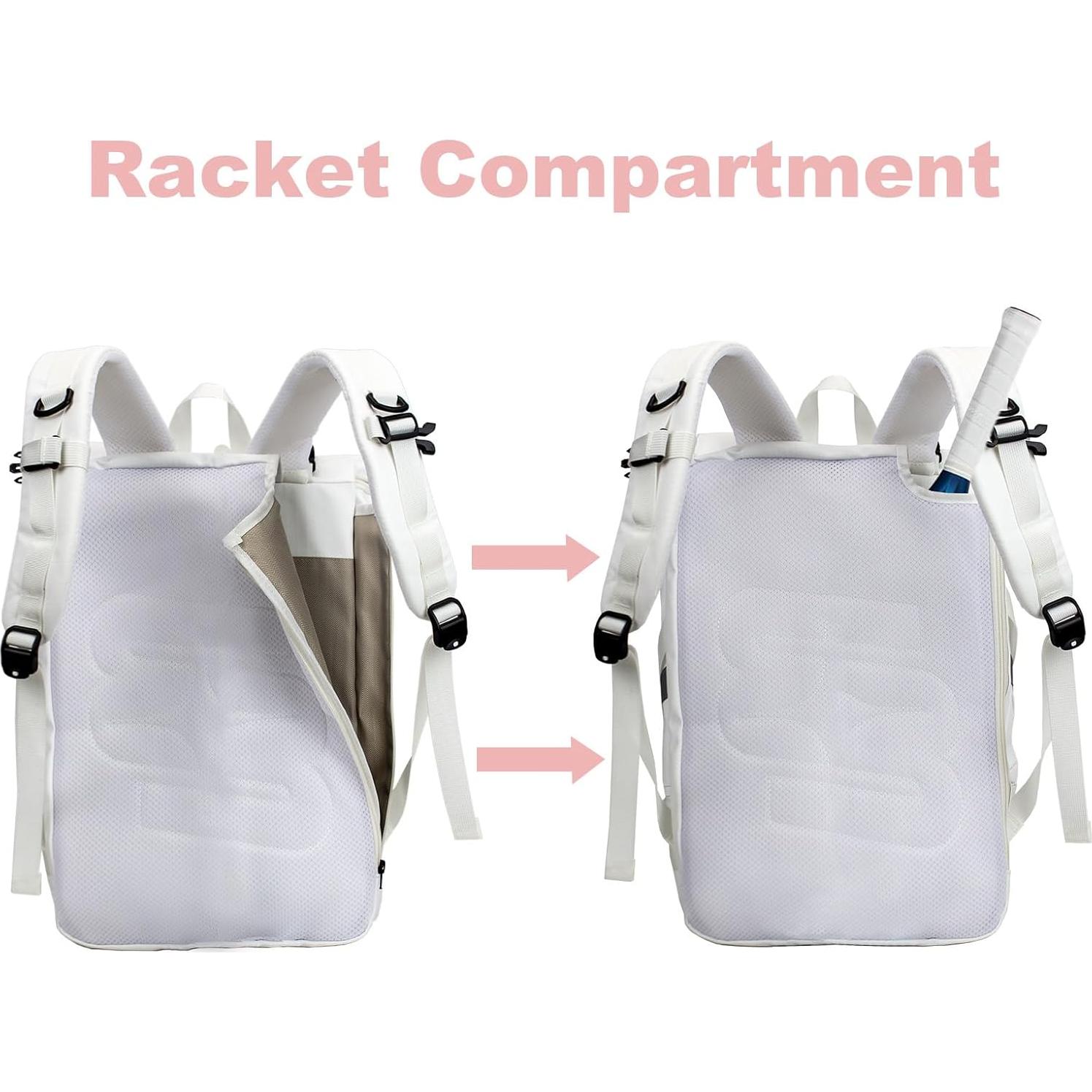 UMGG Tennis Bag Tennis Backpack for Women Men Holds 2 Rackets with Shoe Compartment, Large Pickleball Backpack Hold Tennis Racket, Pickleball Paddles, Badminton Racquet