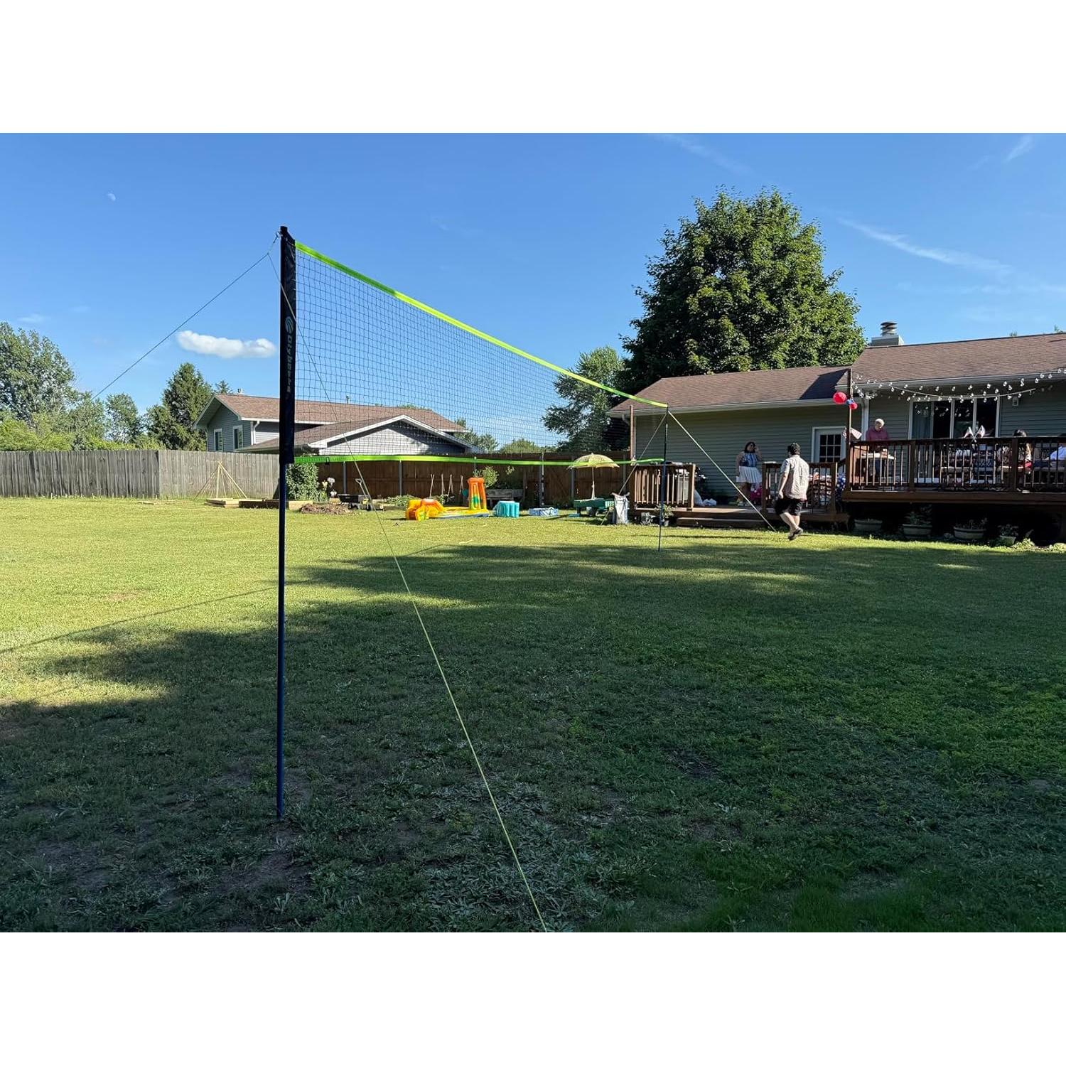 Conjunto Portátil Voleibol y Bádminton Olybeaka 2 Redes 6.1m y 9.8m