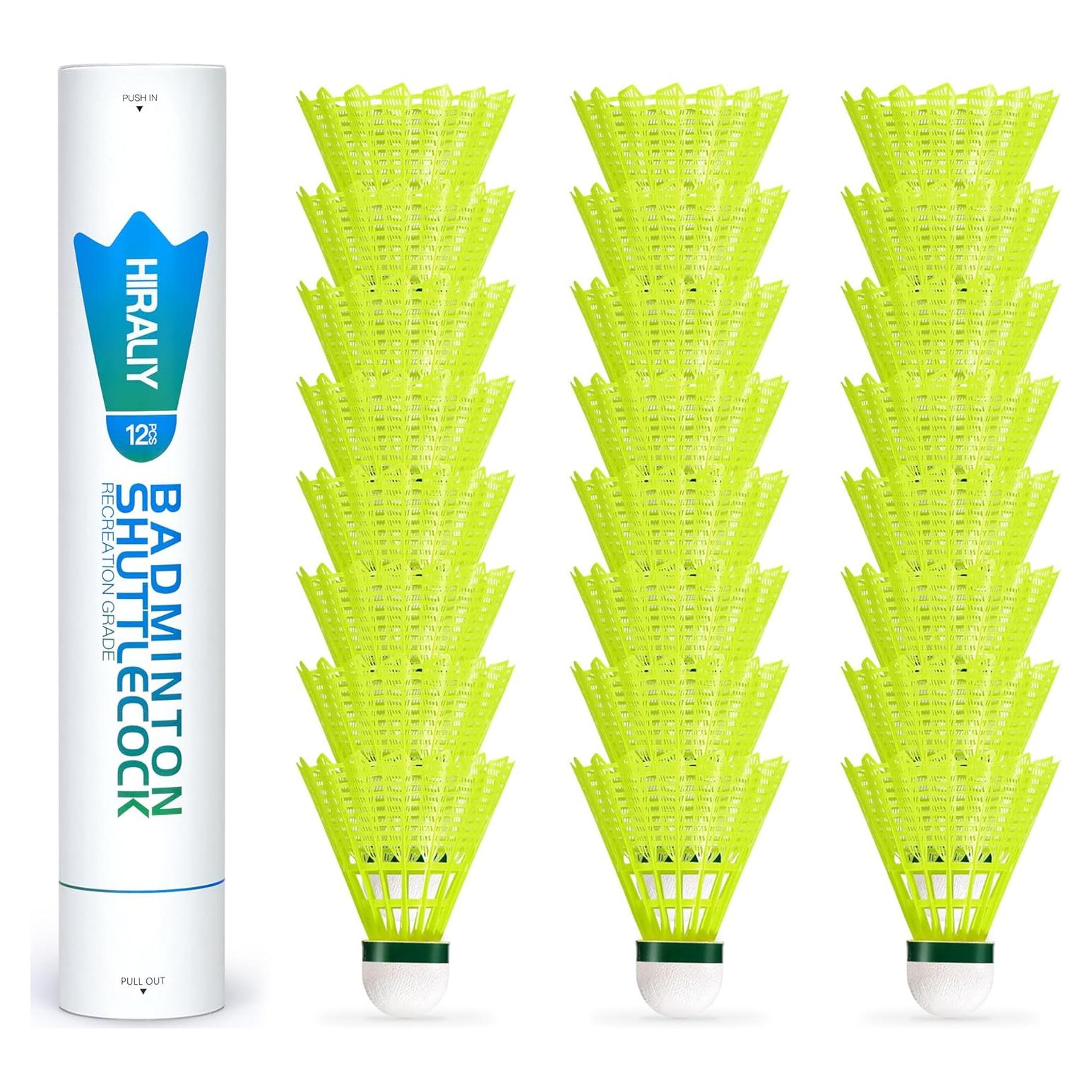 Plumas de Bádminton HIRALIY SC12-Y Nylon 12 Piezas Amarillo