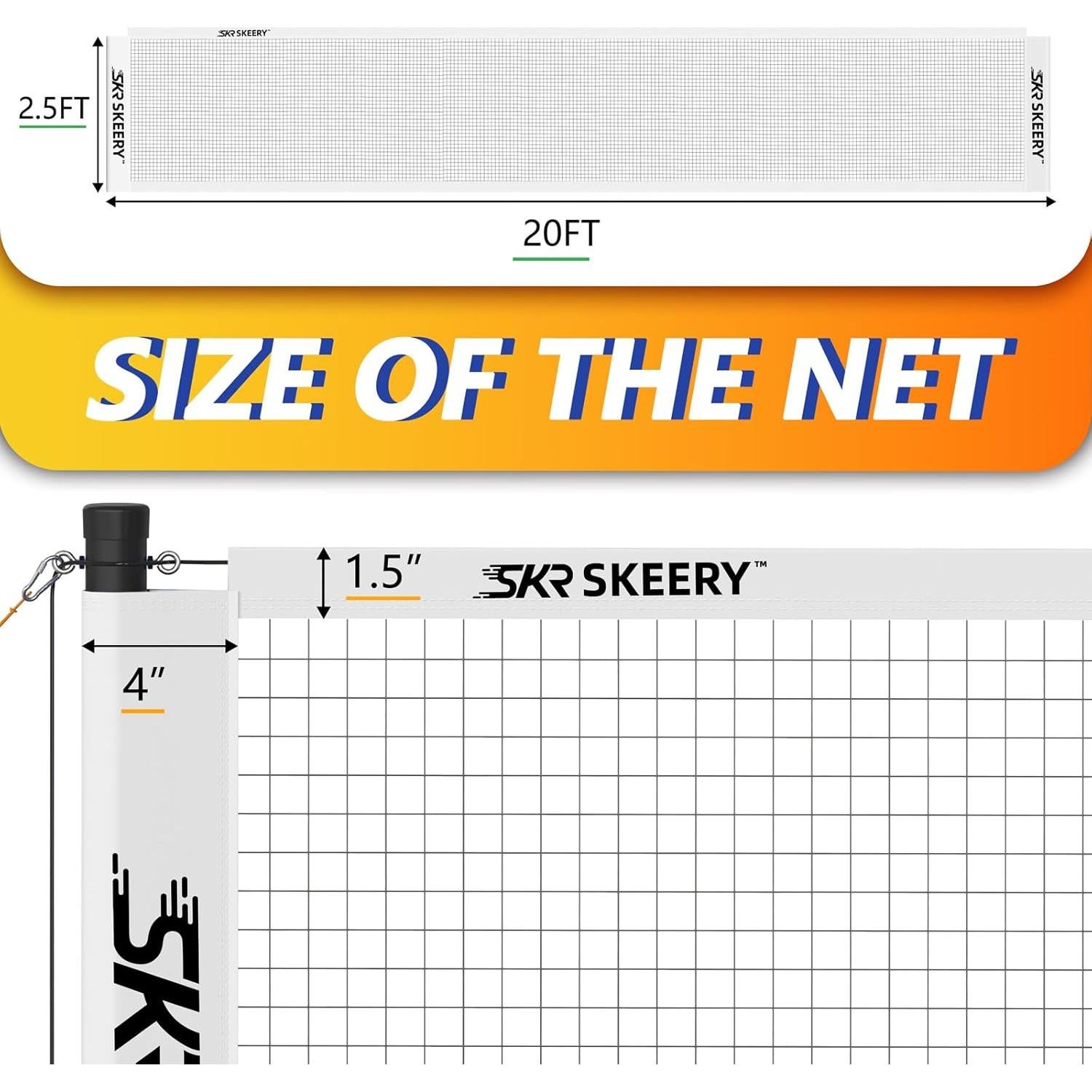 Juego de bádminton SKEERY con red portátil y raquetas