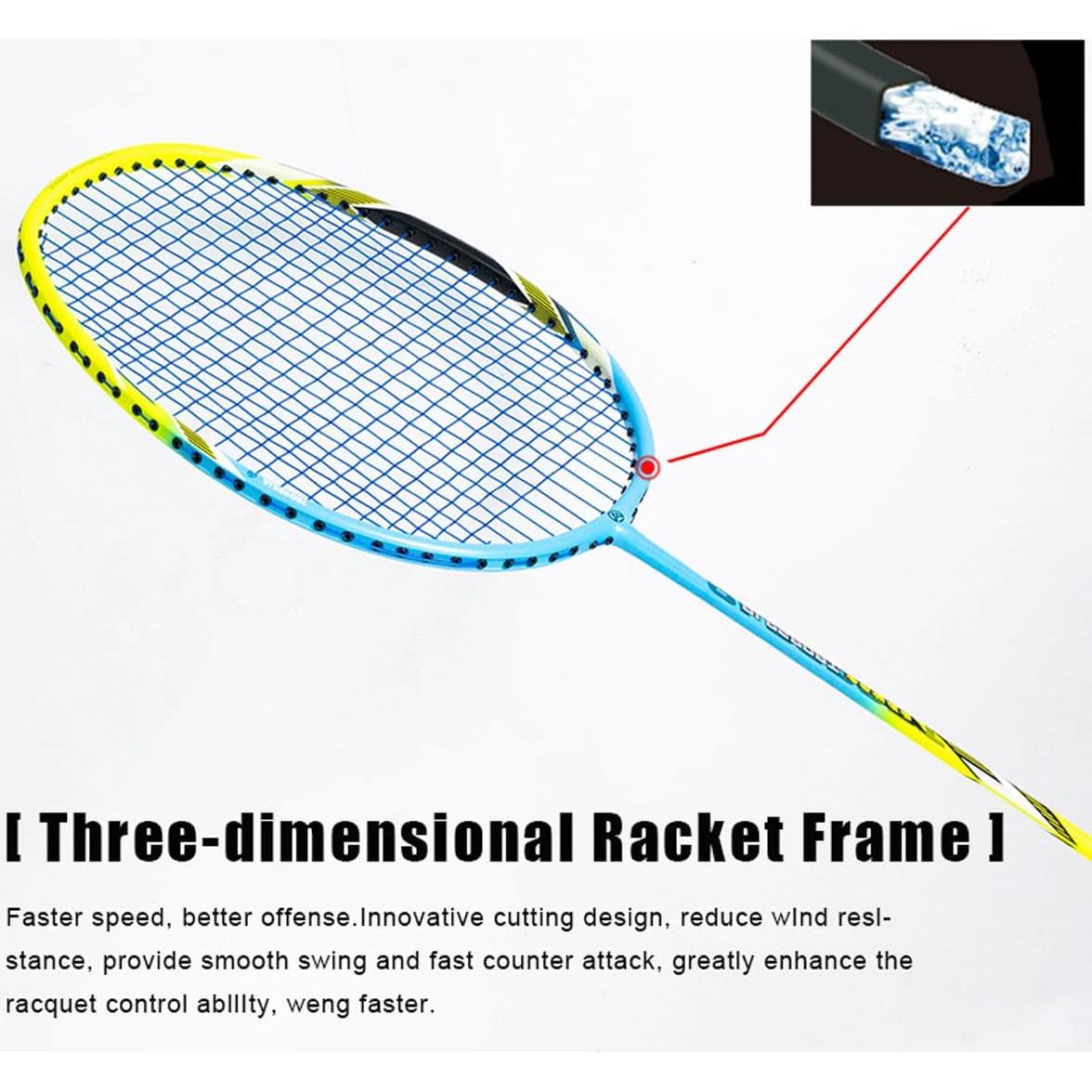 Set de 2 Raquetas de Bádminton ALPSPORT Poder Grafito 4U