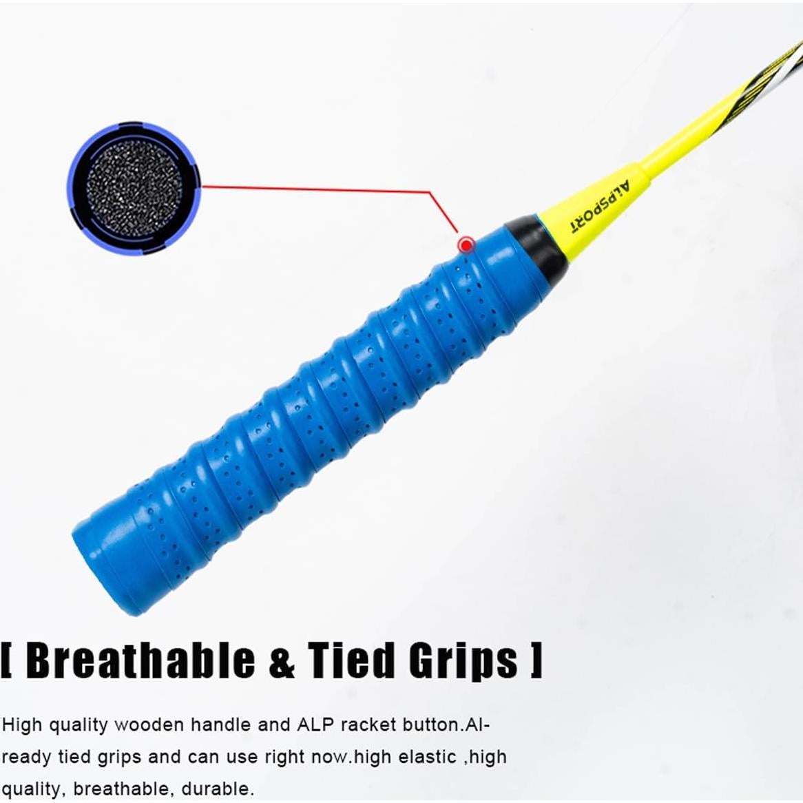 Set de 2 Raquetas de Bádminton ALPSPORT Poder Grafito 4U