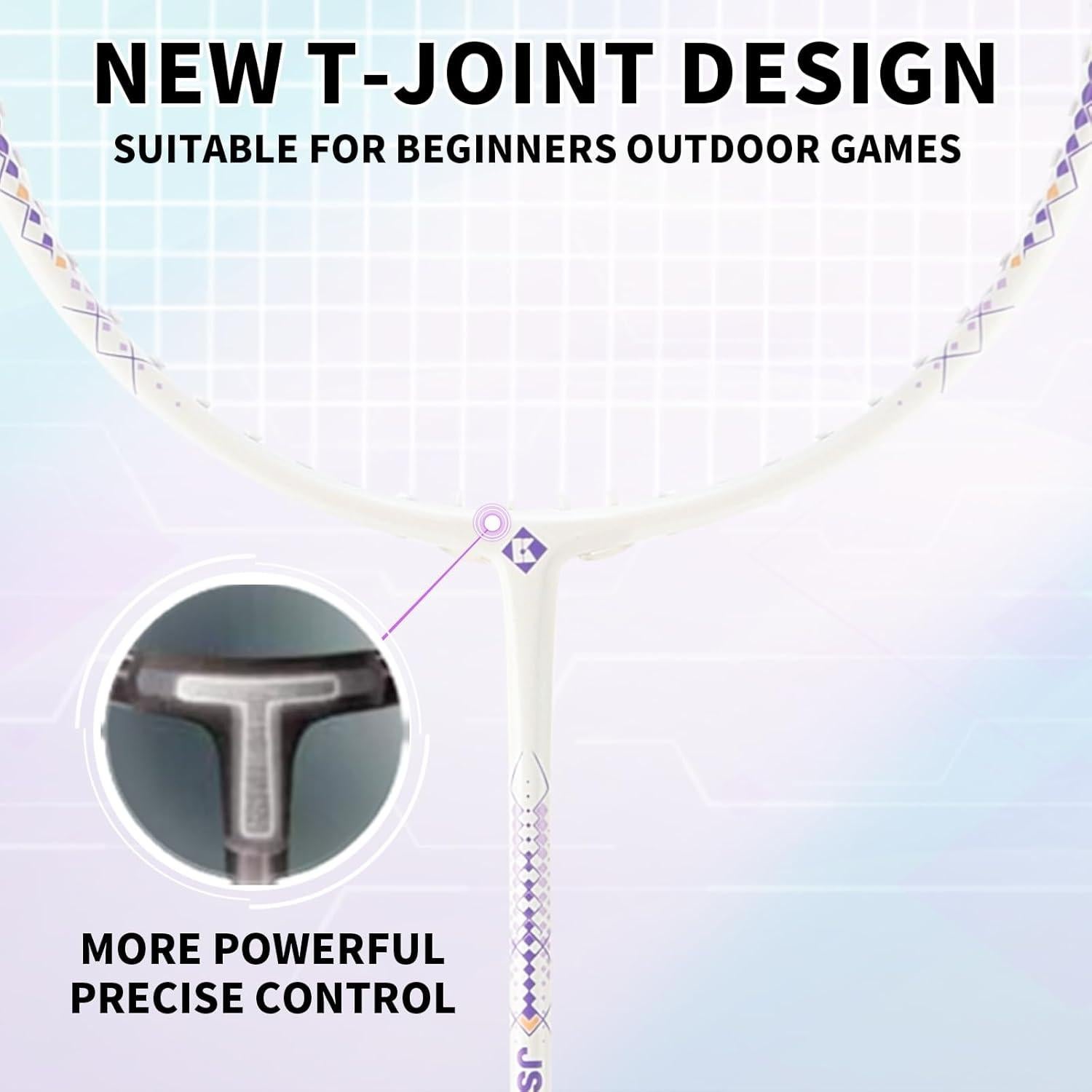 Juego de bádminton KUMPOO con 2 raquetas de carbono y bolsa