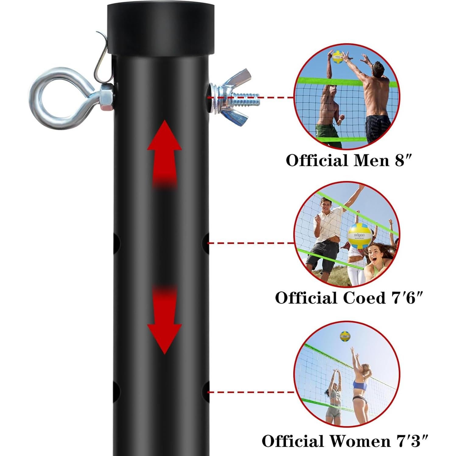 Conjunto de Voleibol y Badminton Zdgao - Red Ajustable 9.75m