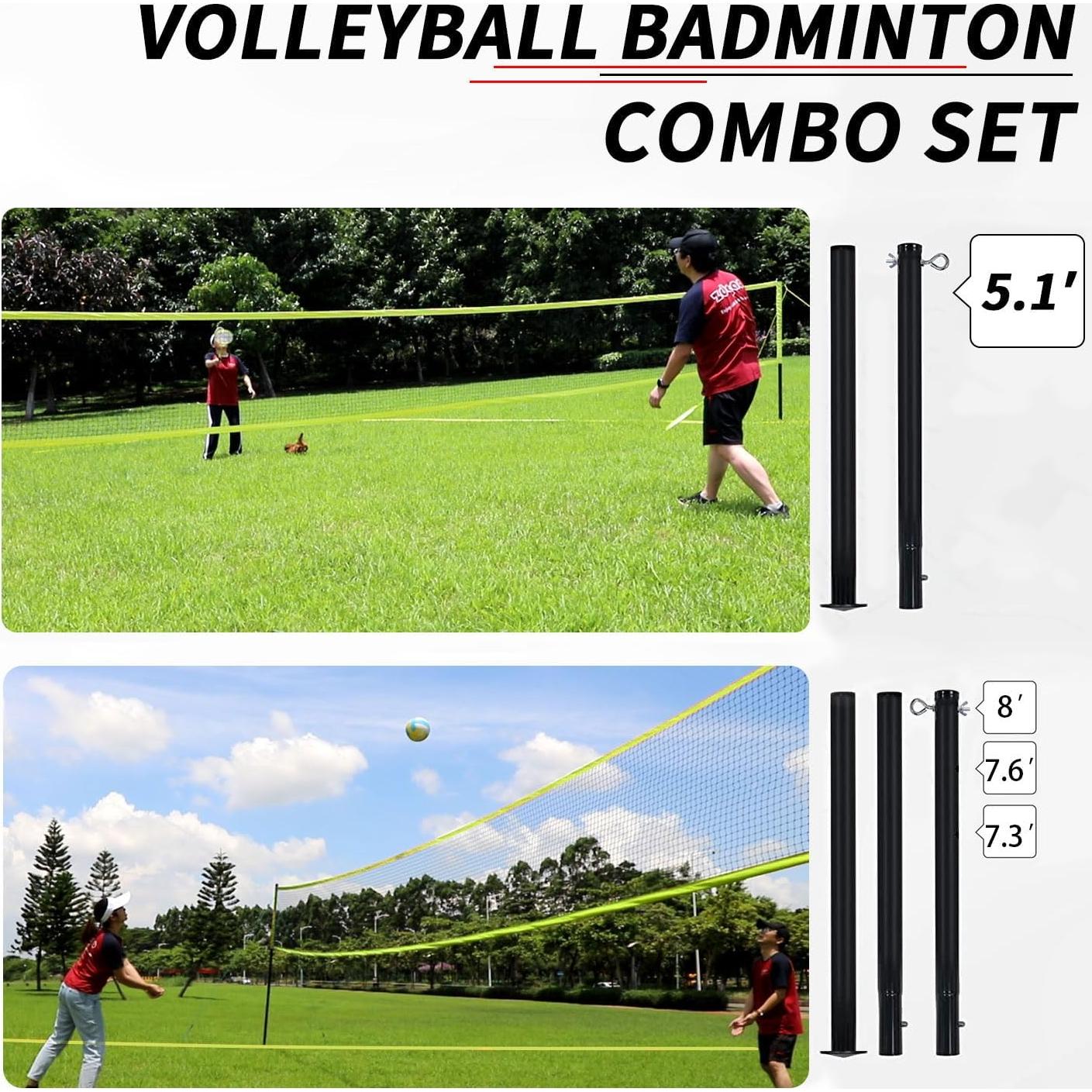 Conjunto de Voleibol y Badminton Zdgao - Red Ajustable 9.75m
