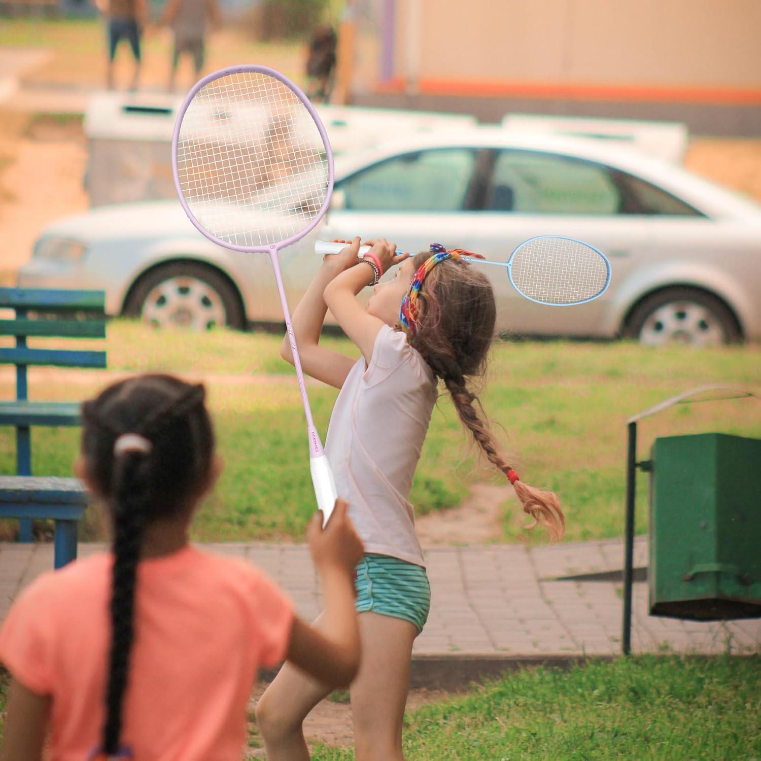 Juego de Raquetas de Bádminton OGEENIER 4 piezas con 6 Volantes