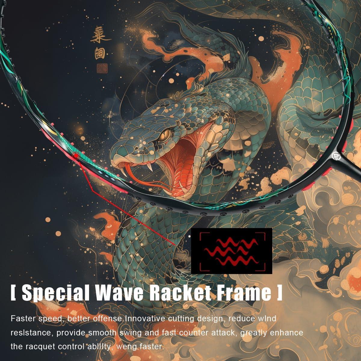 Raqueta de Bádminton ALPSPORT V5 Escala Serpiente 75g