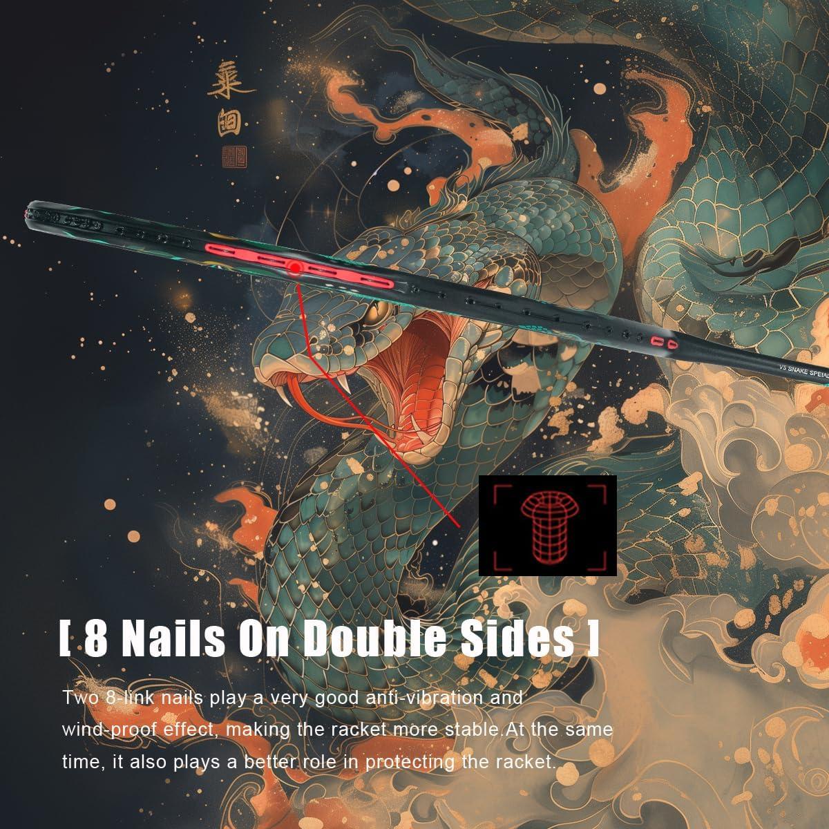 Raqueta de Bádminton ALPSPORT V5 Escala Serpiente 75g