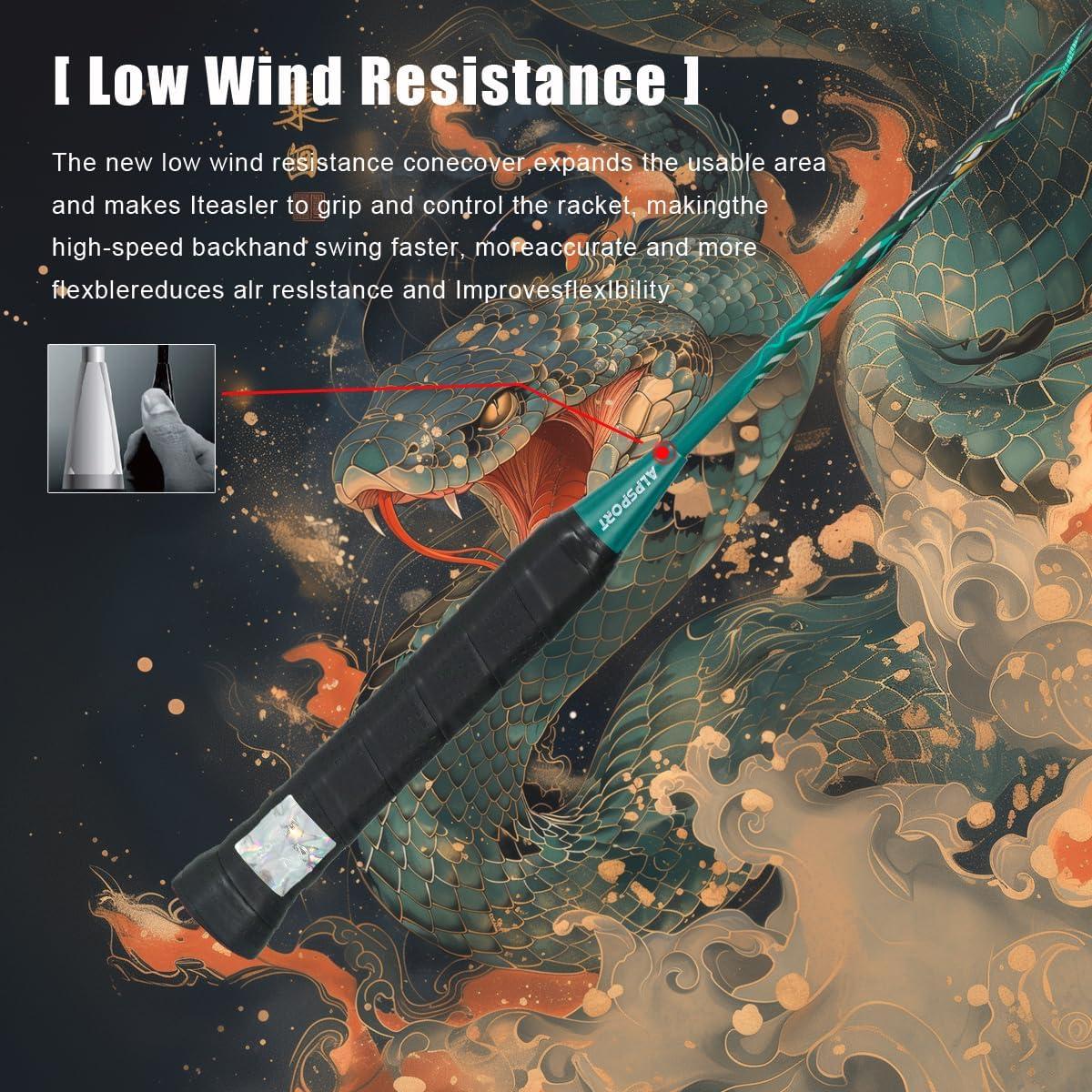 Raqueta de Bádminton ALPSPORT V5 Escala Serpiente 75g