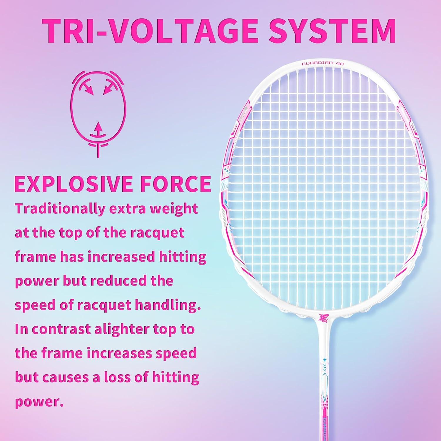 Juego de Raquetas de Bádminton MBFISH 2 Raquetas Fibra Carbono