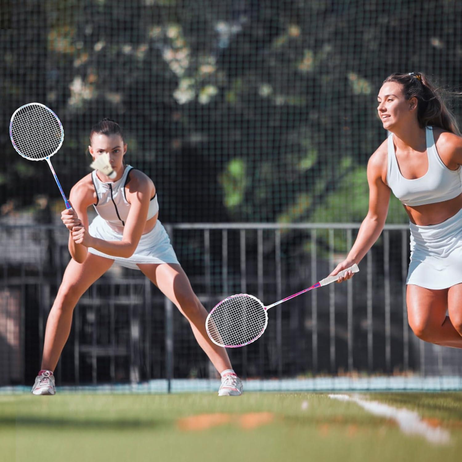 Juego de Raquetas de Bádminton MBFISH 2 Raquetas Fibra Carbono