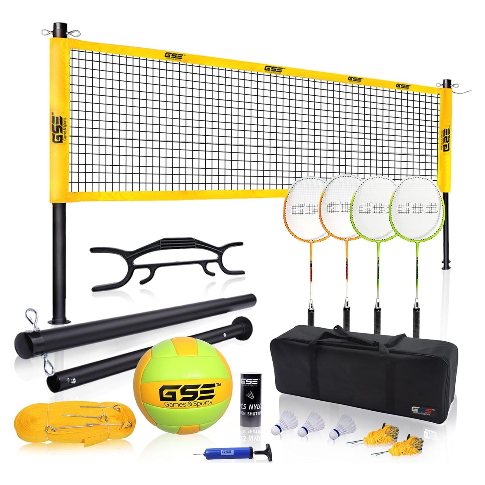 Conjunto Profesional de Voleibol y Bádminton GSE - 2 en 1