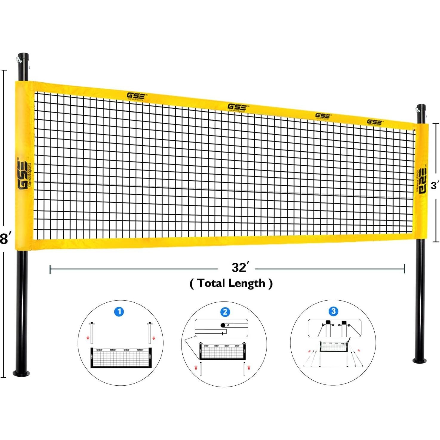 Conjunto Profesional de Voleibol y Bádminton GSE - 2 en 1