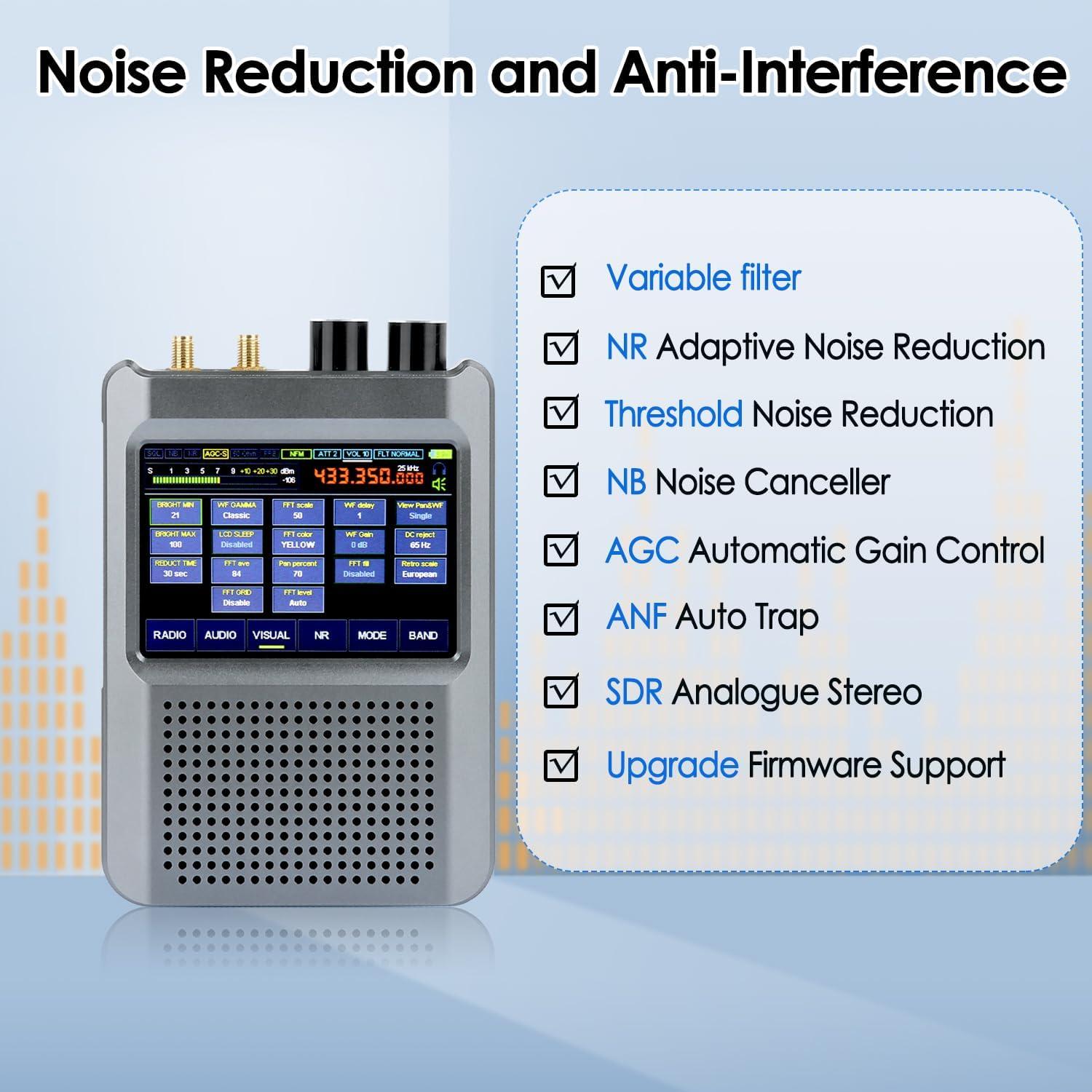 Receptor de Radio SDR SDRGEEK DSP2 Pantalla Táctil 3.5" 10kHz-2GHz