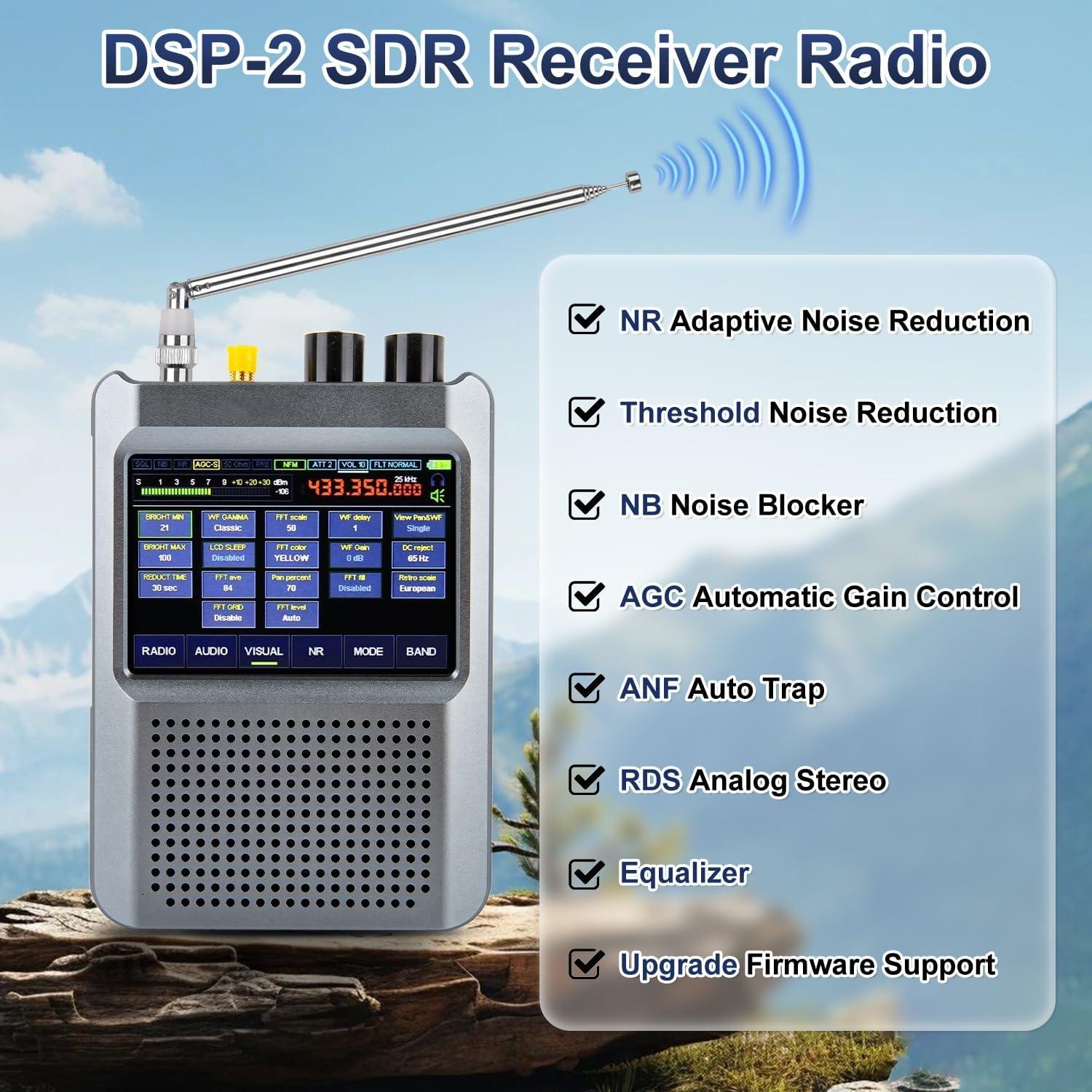 Receptor SDR Malachite DSP2 Portátil 10kHz-2GHz 5000mAh
