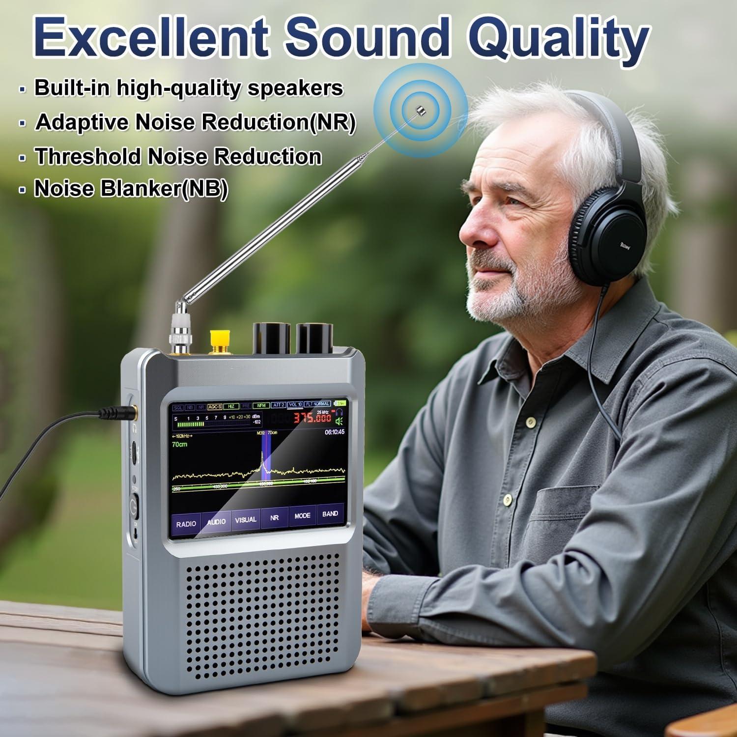 Receptor SDR Malachite DSP2 Portátil 10kHz-2GHz 5000mAh