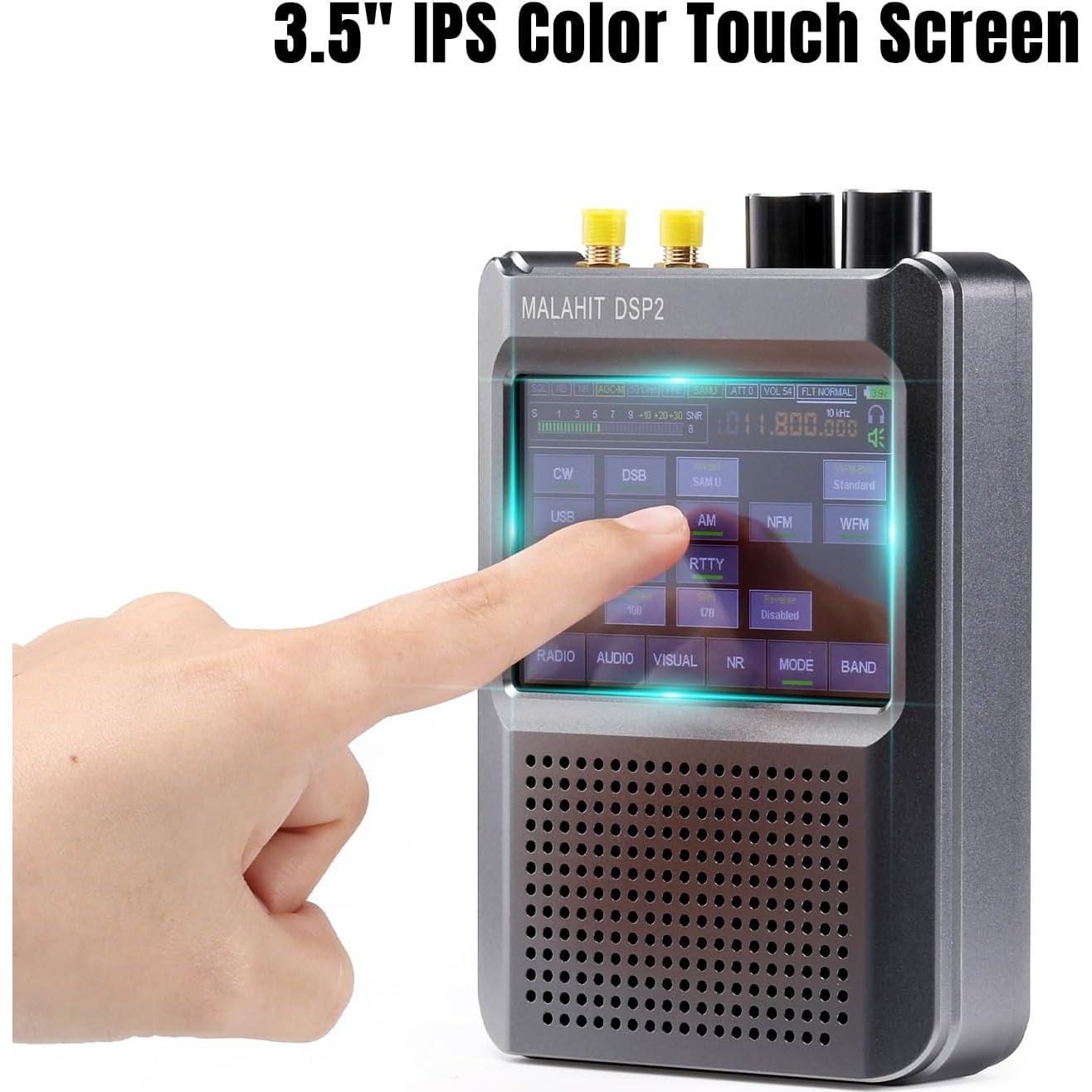 Radio SDR Raddy Malachite DSP2, Receptor 10kHz-2GHz, Pantalla 3.5"