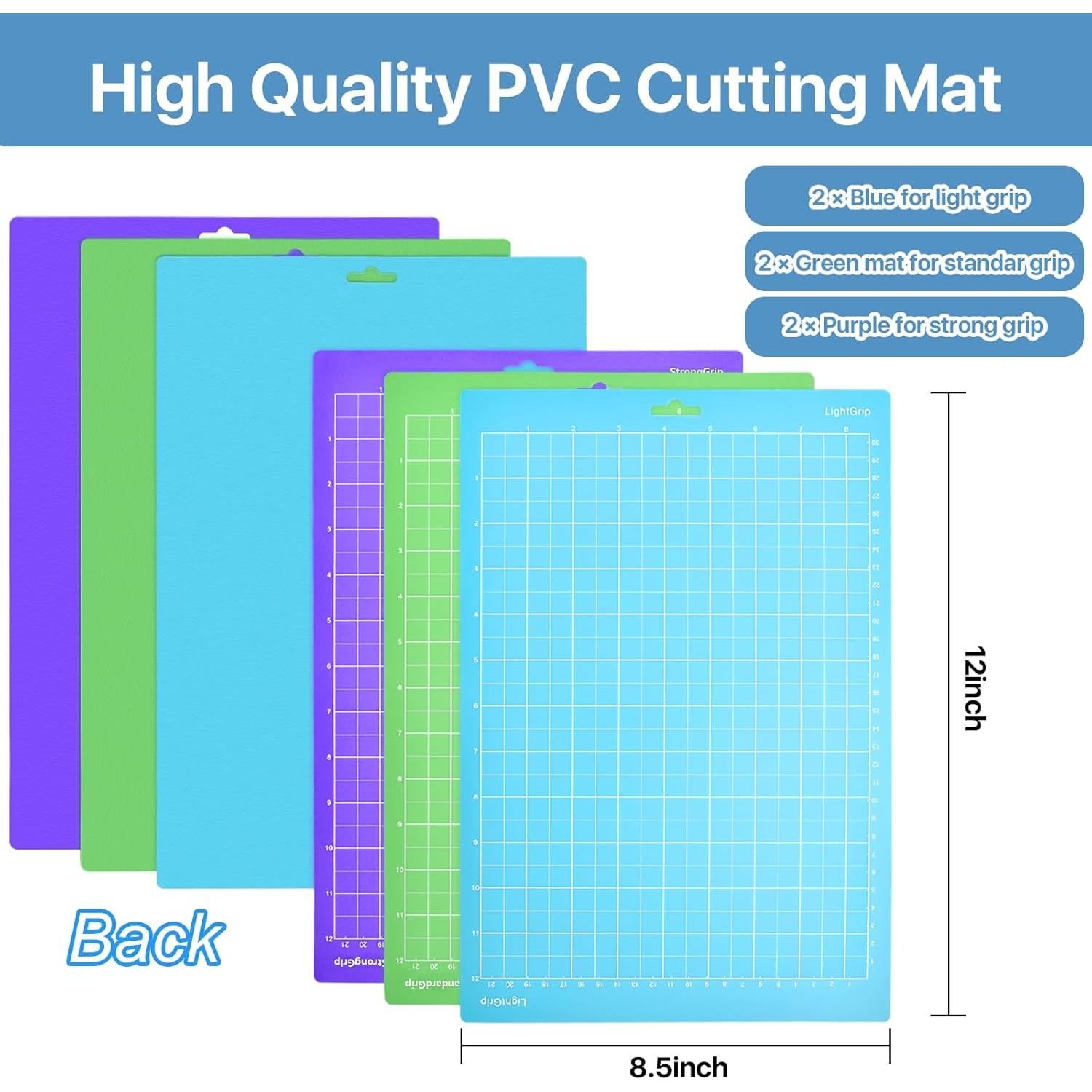 Paquete de 6 Alfombrillas de Corte Boocalny para Cricut Joy 21.6x30.5cm